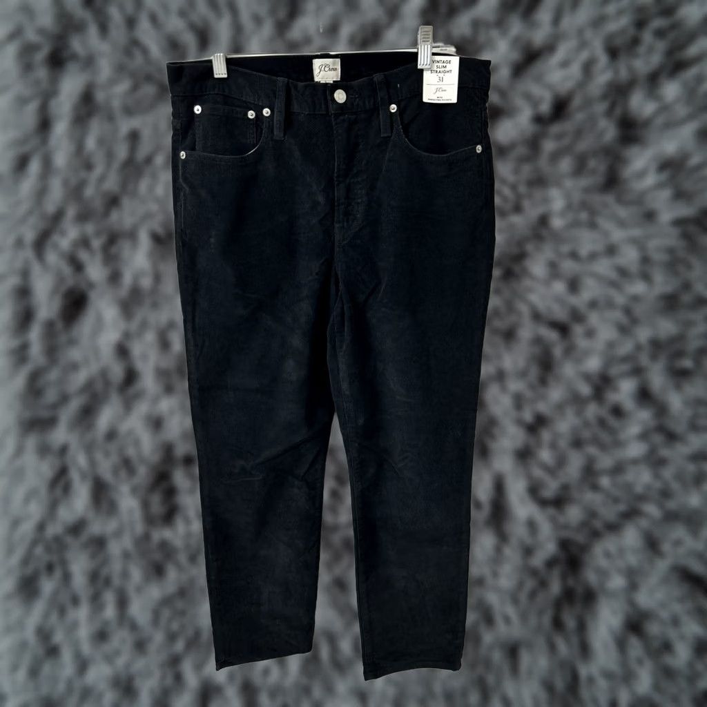 Vintage VINTAGE J Crew Slim Straight Corduroy Pants Womens 31x28 Black NWT 18 MSRP Size 24" / US 00 / IT 34 - 1 Thumbnail