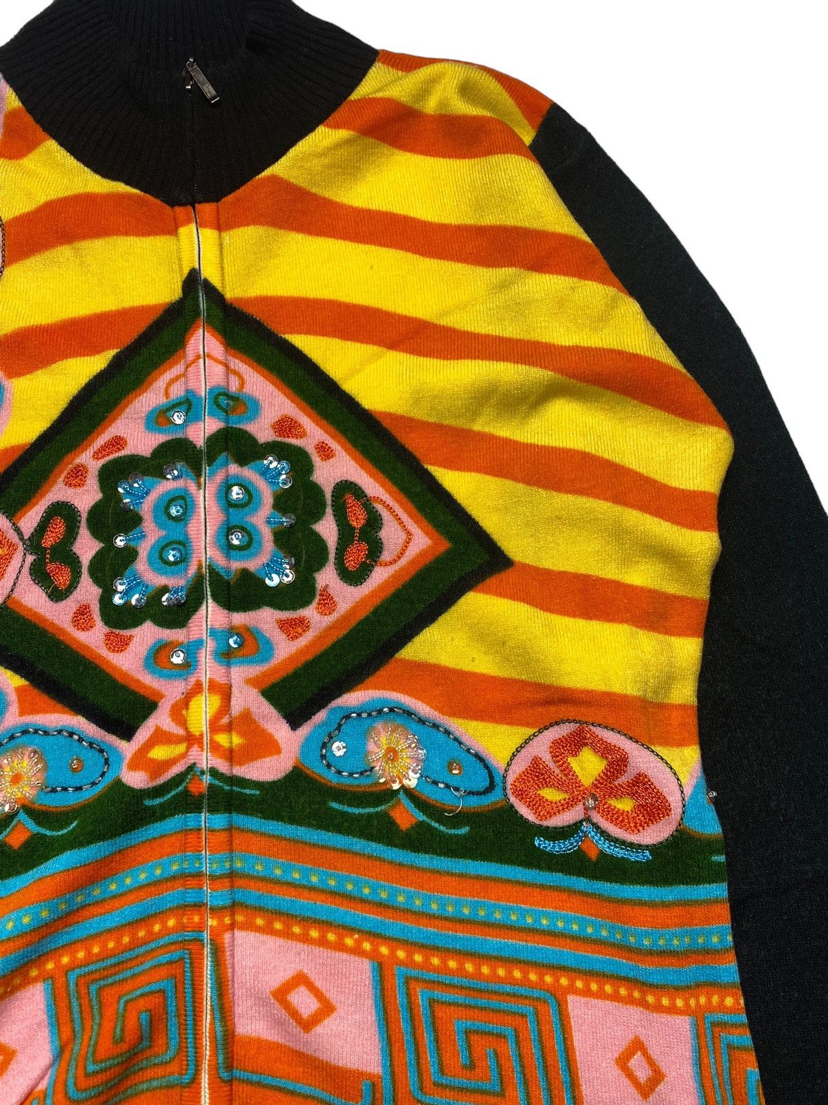 Custo Barcelona 2000s Custo Barcelona - Etnic Track Knitted Jacket Size L / US 10 / IT 46 - 4 Thumbnail