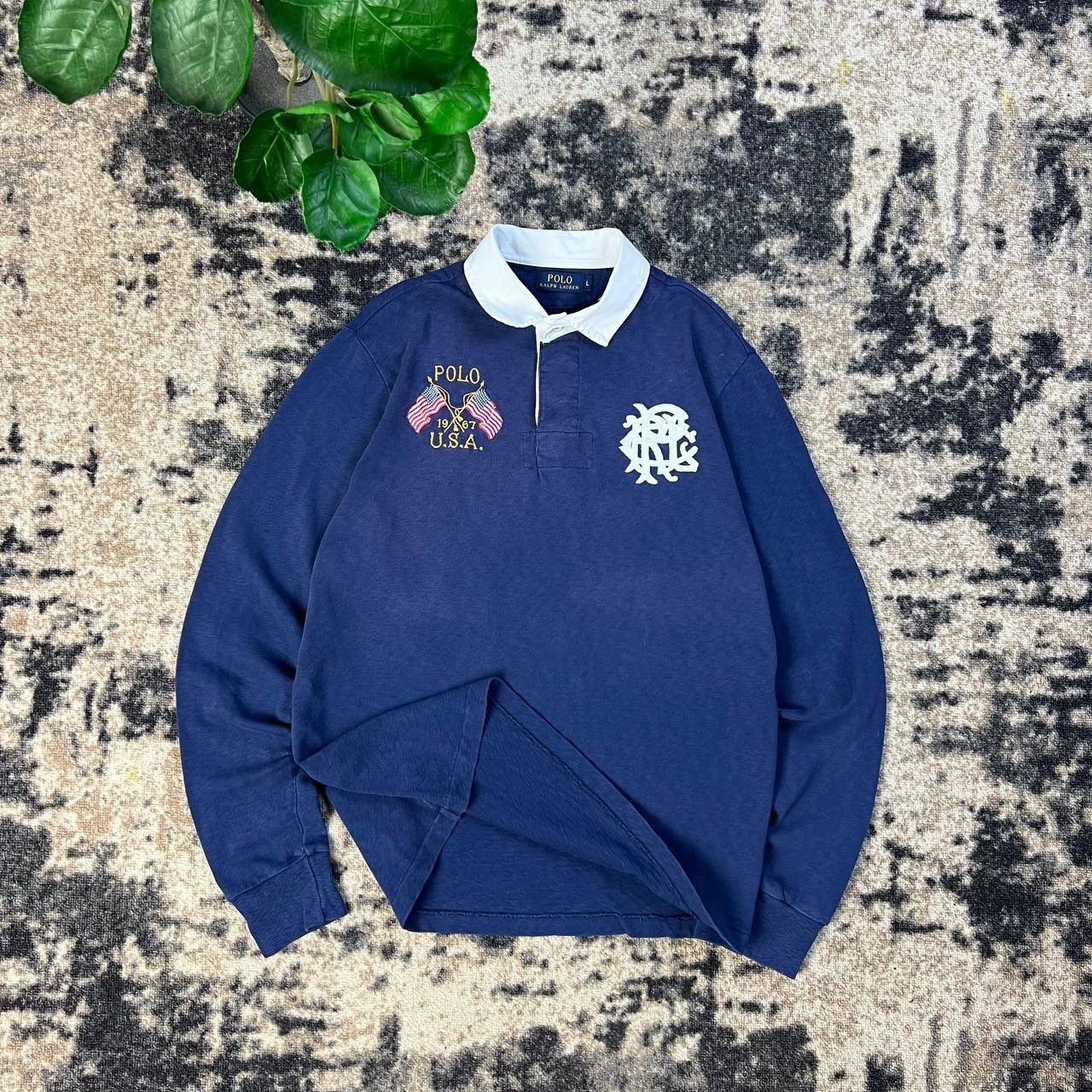 Polo Ralph Lauren Polo Ralph Lauren Big Logo Chief Keef Rugby Long Sleeve Size US L / EU 52-54 / 3 - 1 Thumbnail