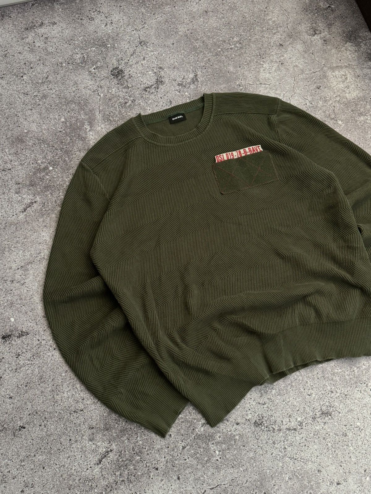 Diesel Vintage Diesel military style knitting sweater sweatshirt Size US XL / EU 56 / 4 - 3 Thumbnail