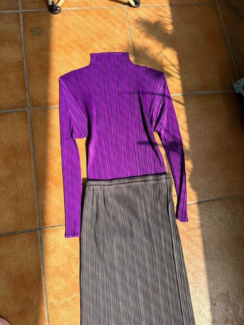 Issey Miyake Issey Miyake size:3 Grey pleated skirt Size 42" / US 20 - 4 Thumbnail