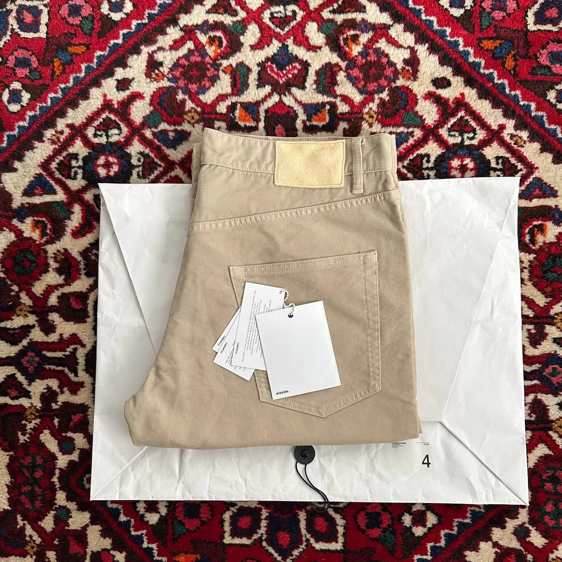 Visvim VISVIM 21SS FLUXUS 03 DMGD 4 BEIGE DRY PIQUE Pants Size US 34 / EU 50 - 1 Thumbnail
