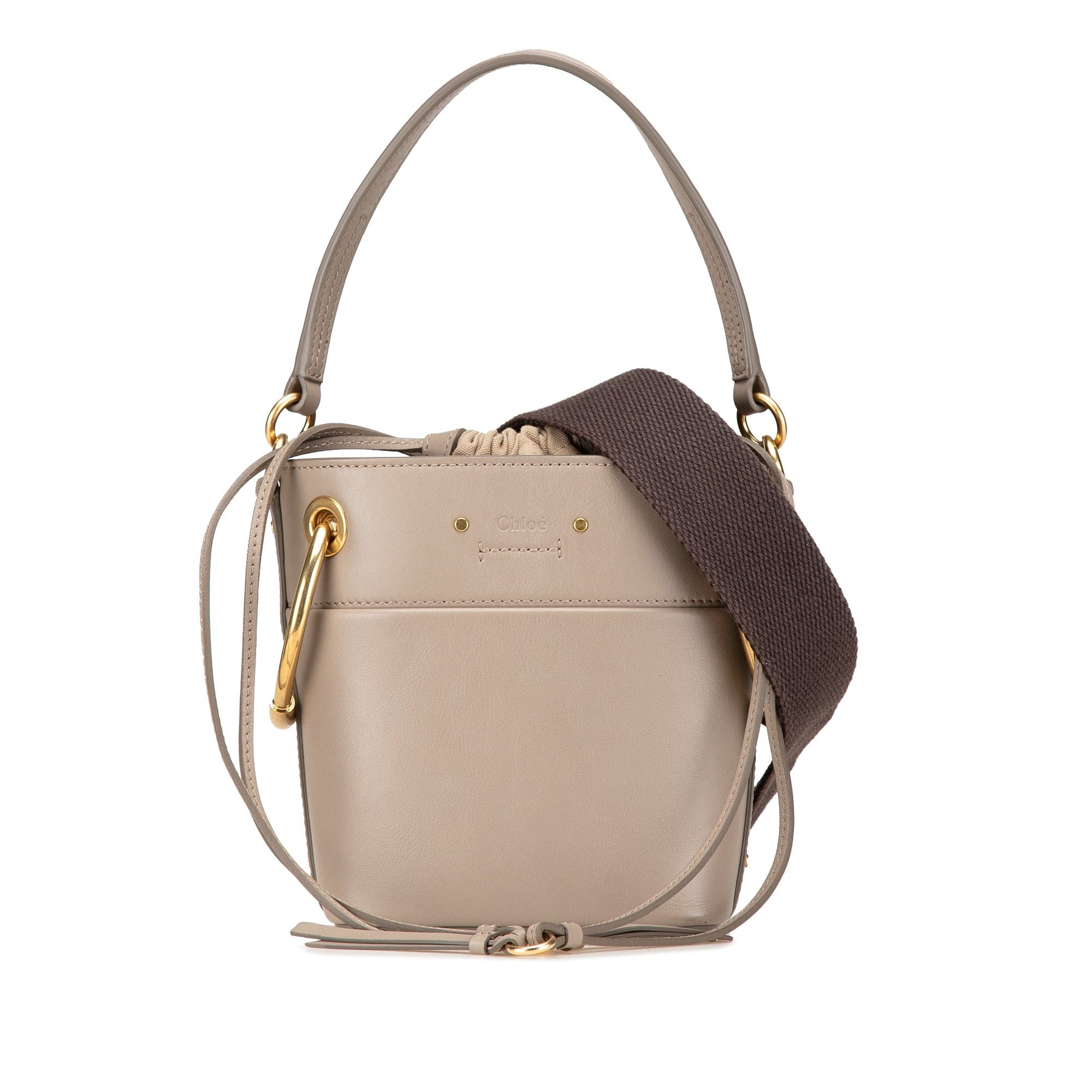 Chloe Chloé Mini Calfskin Roy Bucket Bag Brown Size ONE SIZE - 1 Thumbnail