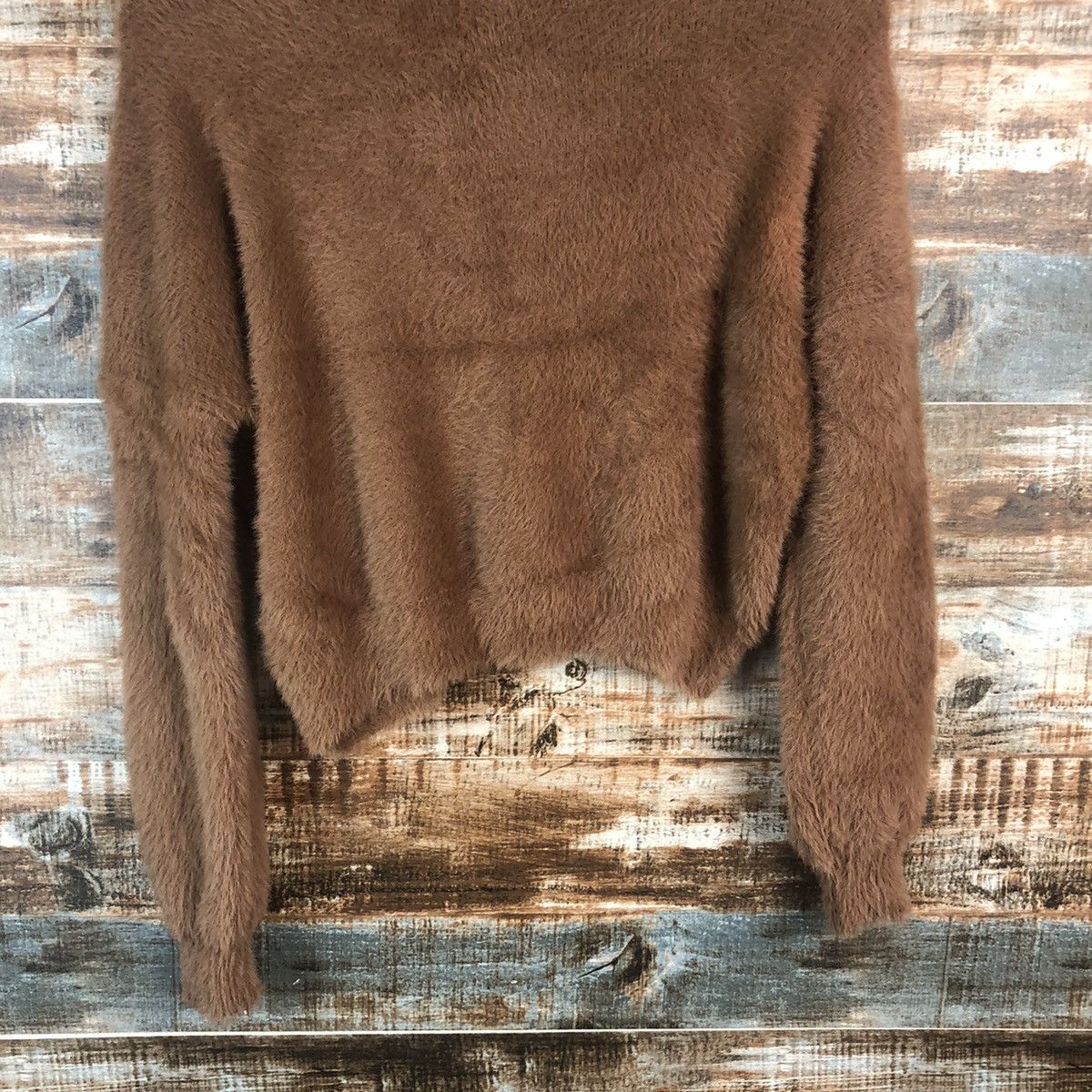 Japanese Brand DL Gorge Brown Mohair shaggy Knitwear #C313 Size S / US 4 / IT 40 - 14 Thumbnail
