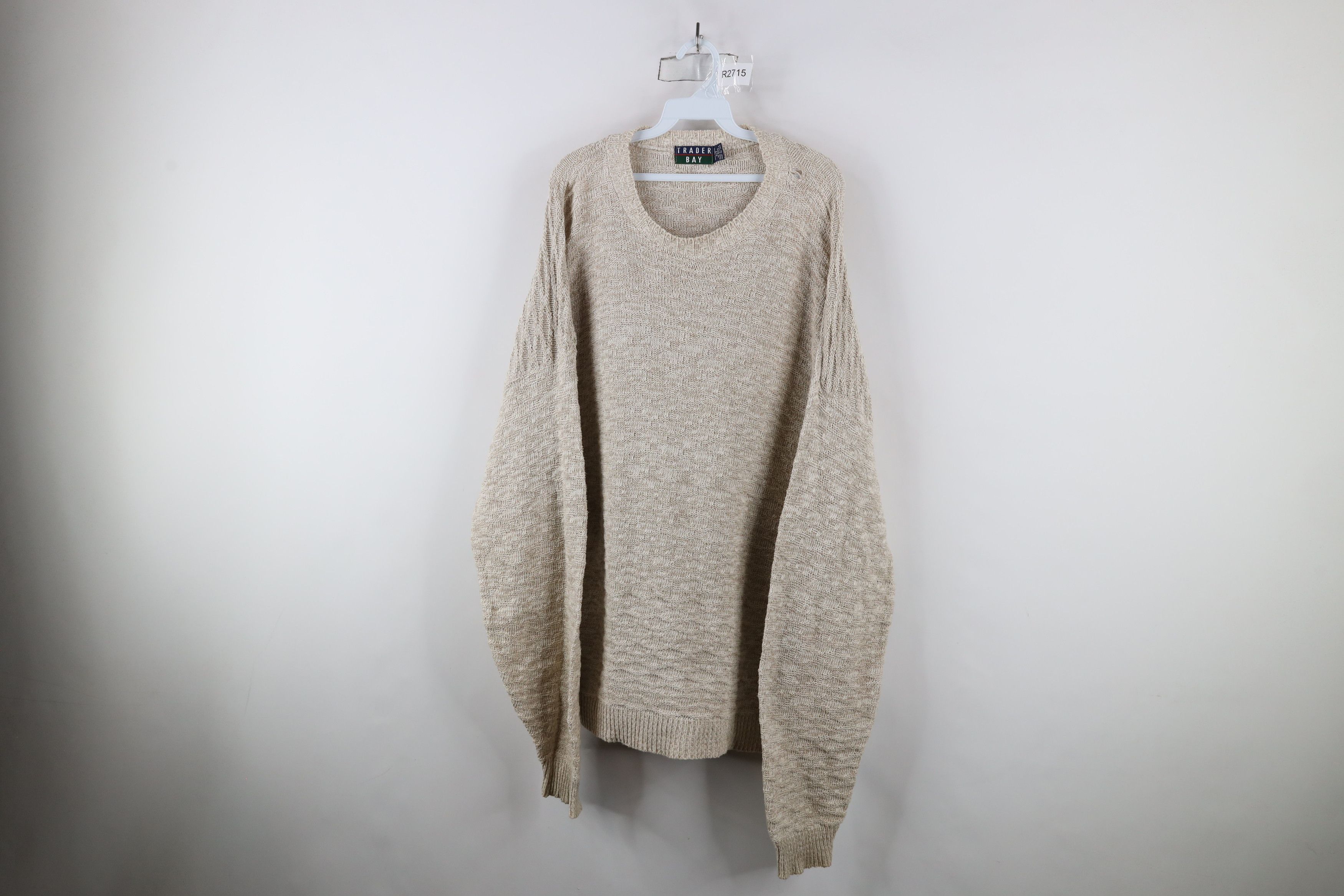 Vintage Vintage 90s Streetwear Blank Cotton Weave Knit Sweater USA Size US XL / EU 56 / 4 - 1 Thumbnail