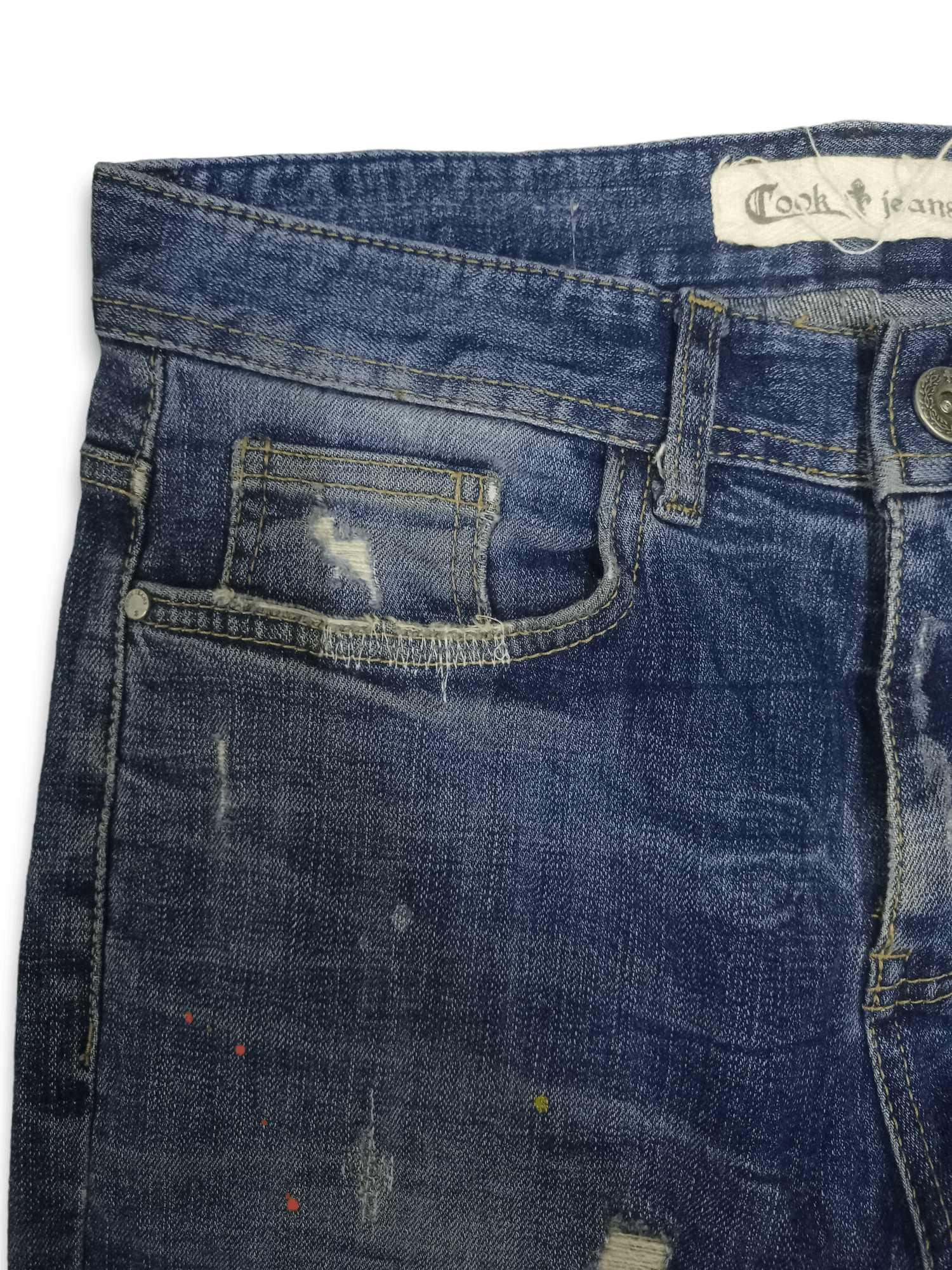 Japanese Brand Vintage Japanese Brand Blue Wash Painted Splatter Jeans Size US 30 / EU 46 - 6 Thumbnail