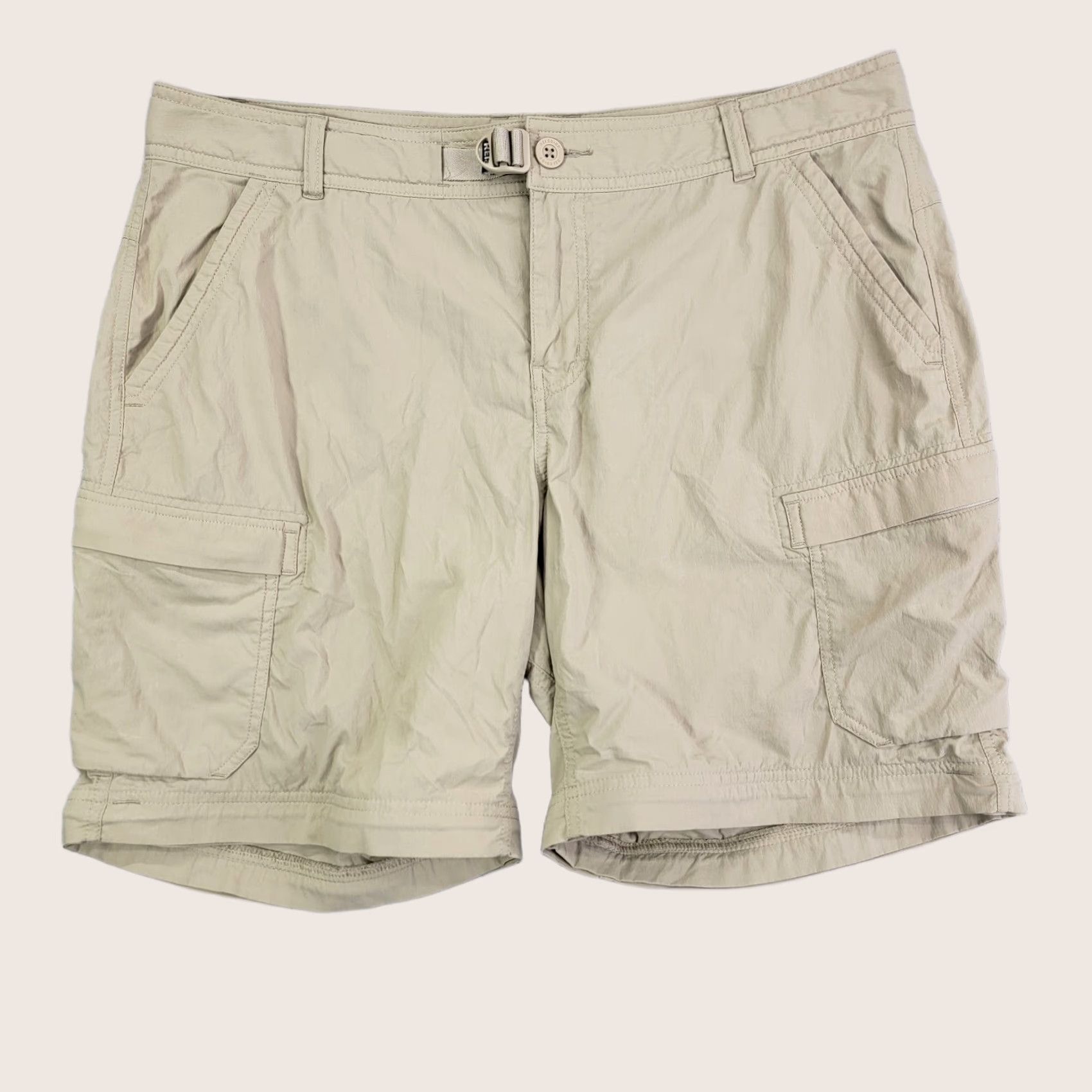 Vintage REI Co Op shorts Womens 14 Convertible Zip Off Cargo Hiking Outdoor Tan Pants Size 36" / US 14 / IT 50 - 1 Thumbnail