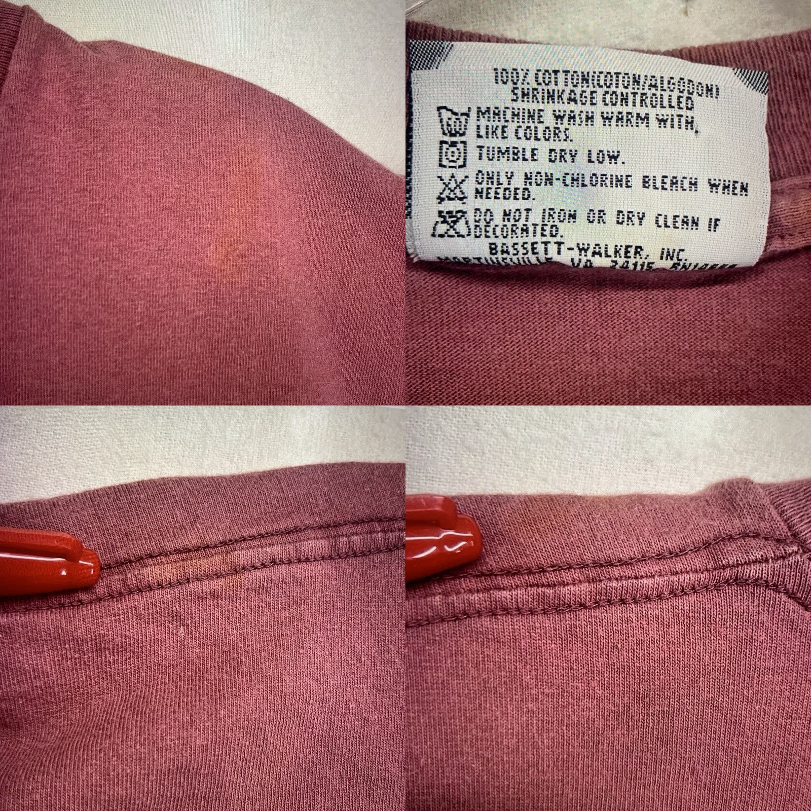Lee VINTAGE Lee T-Shirt XL Red Cotton Solid 90s Grunge Outdoor Mens Size US XL / EU 56 / 4 - 8 Thumbnail