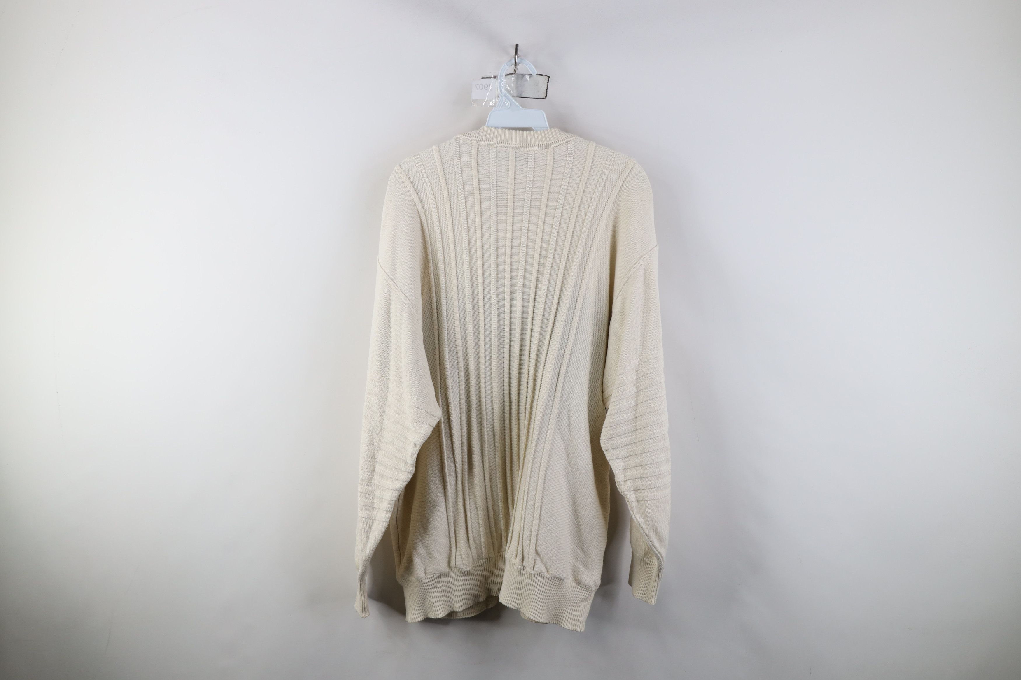 Vintage Vintage 90s Streetwear Block Ribbed Knit Crewneck Sweater Size US XXL / EU 58 / 5 - 8 Thumbnail