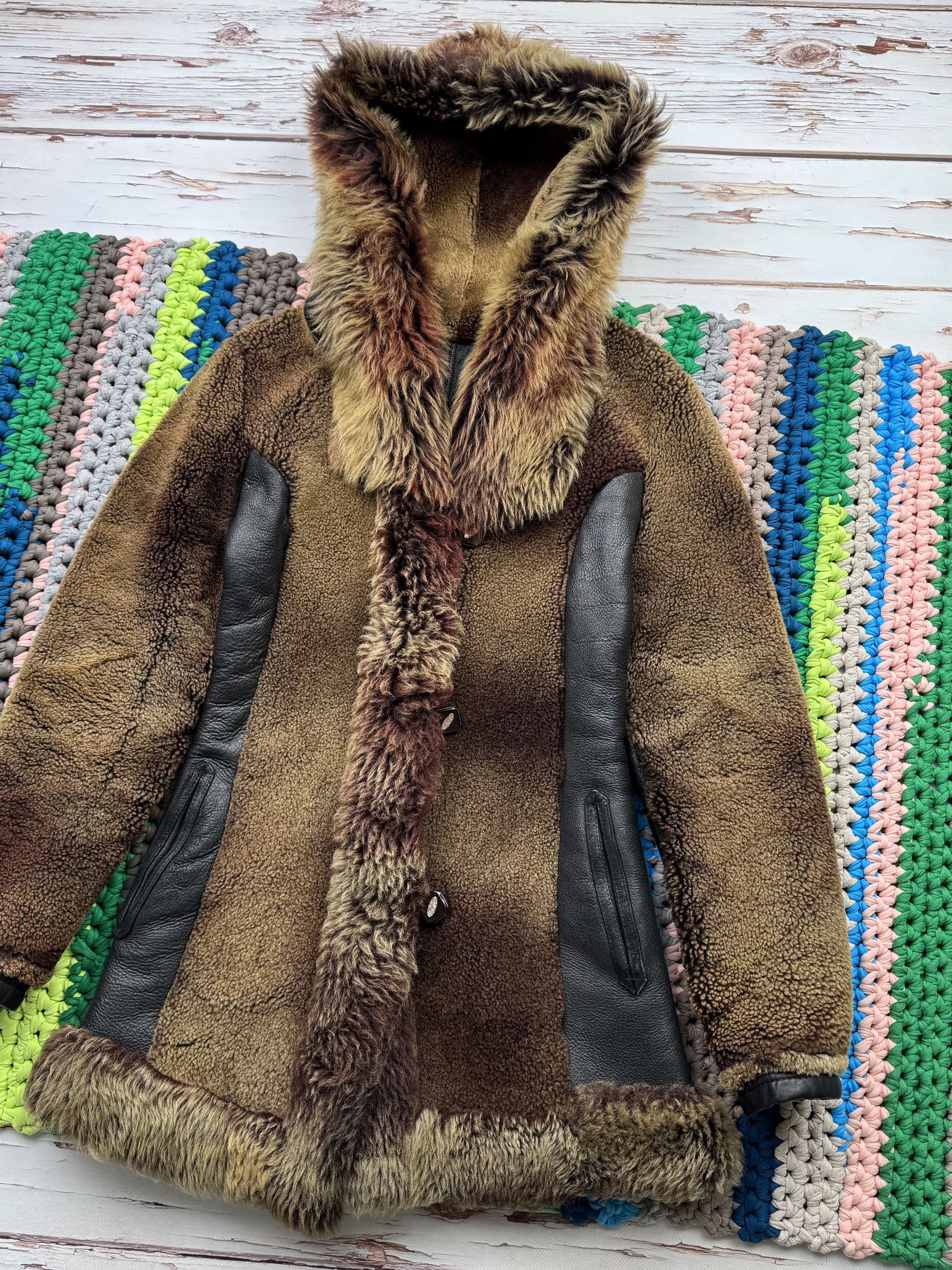 Japanese Brand Vintage Real Sheepskin Hooded Coat (ET1) Size S / US 4 / IT 40 - 3 Thumbnail
