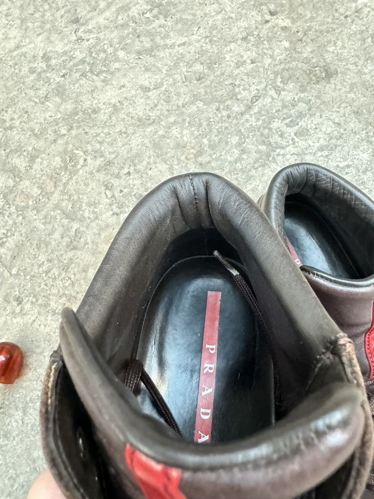Prada × Vintage Prada Vintage Leather Brown Red Tab Boots size 39 Size US 8.5 / IT 38.5 - 20 Thumbnail