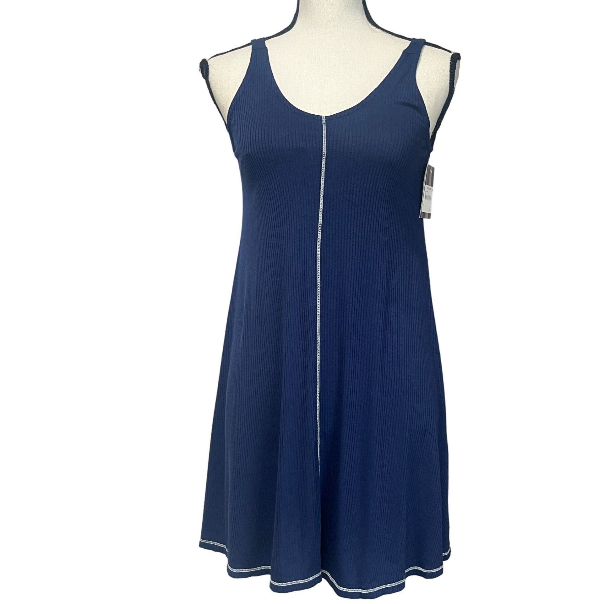 Other Good Luck Gem Double-V, Ribbed Mini Tank Dress, Navy, Sz. S Size S / US 4 / IT 40 - 2 Thumbnail