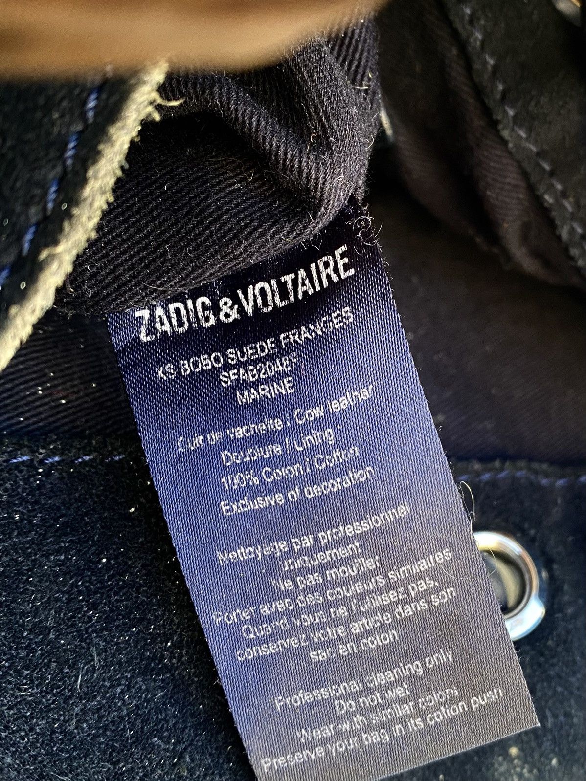 Zadig & Voltaire Zadig & Voltaire Navy Suede Fringe Bucket Bag (2019–2021) Size ONE SIZE - 11 Thumbnail