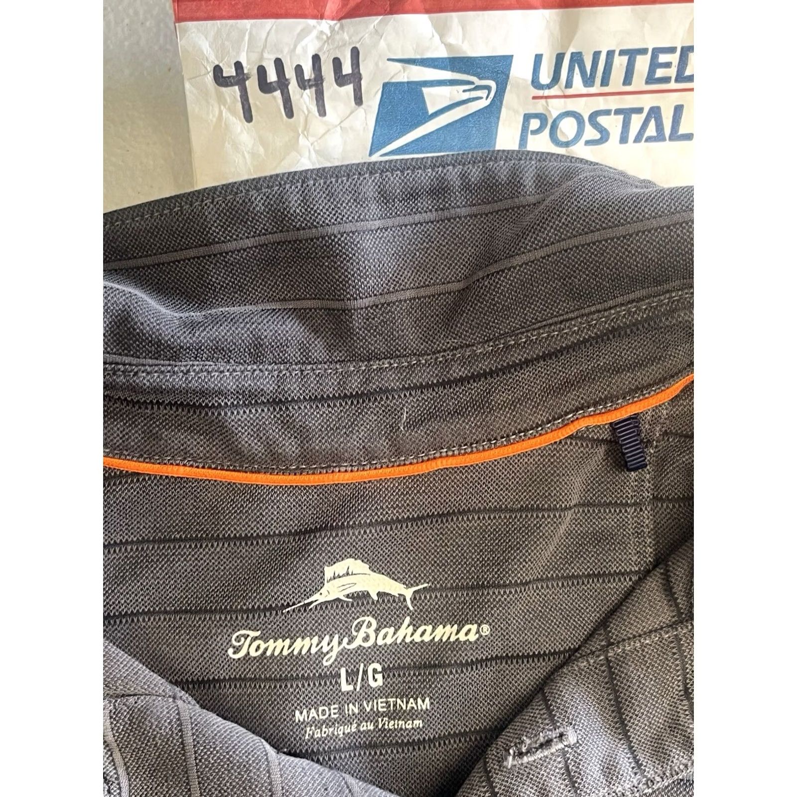 Tommy Bahama Tommy Bahama Polo Shirt Mens L Gray Striped Casual Adult Size US L / EU 52-54 / 3 - 8 Thumbnail