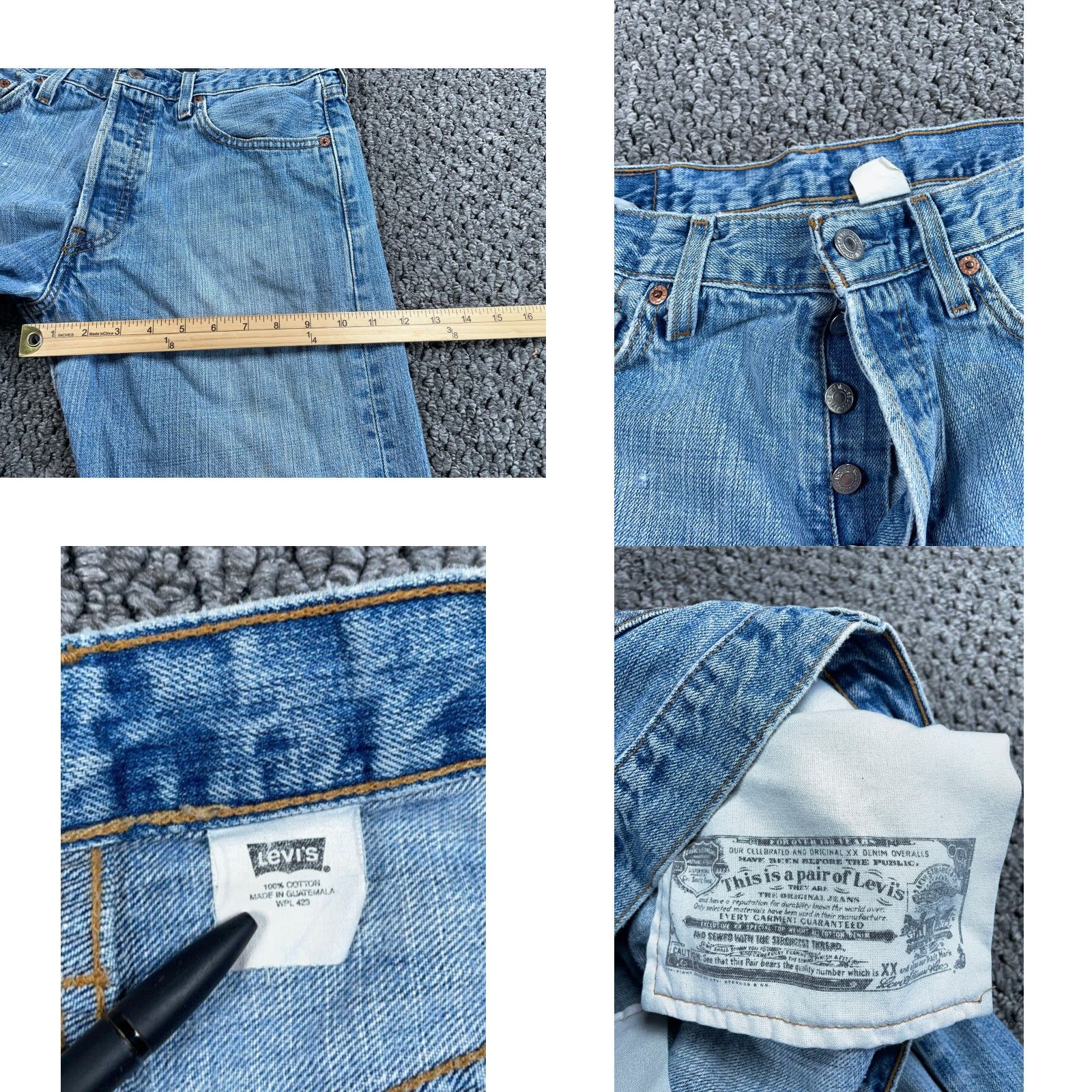 Levi's VINTAGE Levi's 501 XX Jeans Men's 32 x 31 Blue Denim Button Fly 2003 90s Classic Straight Jeans Mens Size US 32 / EU 48 - 8 Thumbnail