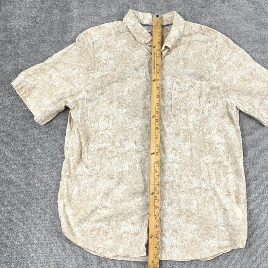Vintage Jules Shirt Mens Large Brown Floral Button-Down Linen Blend Beach Top Size US L / EU 52-54 / 3 - 4 Thumbnail