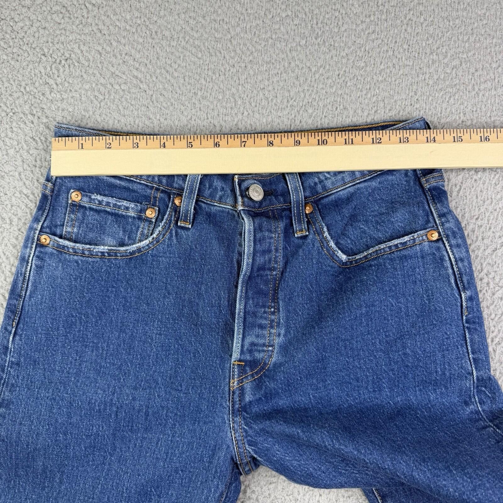 Levi's Levis 501 S Skinny Button Fly Raw Hem Jeans Women's 28x28 Size 28" / US 6 / IT 42 - 4 Thumbnail