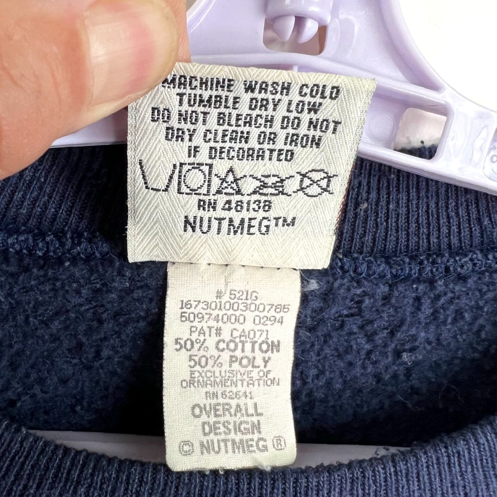 Nutmeg VINTAGE Nutmeg Angler Classic Collection Sweatshirt Pullover Mens Large Blue Animal Print 90s Embroidered All Seasons Size US L / EU 52-54 / 3 - 5 Thumbnail