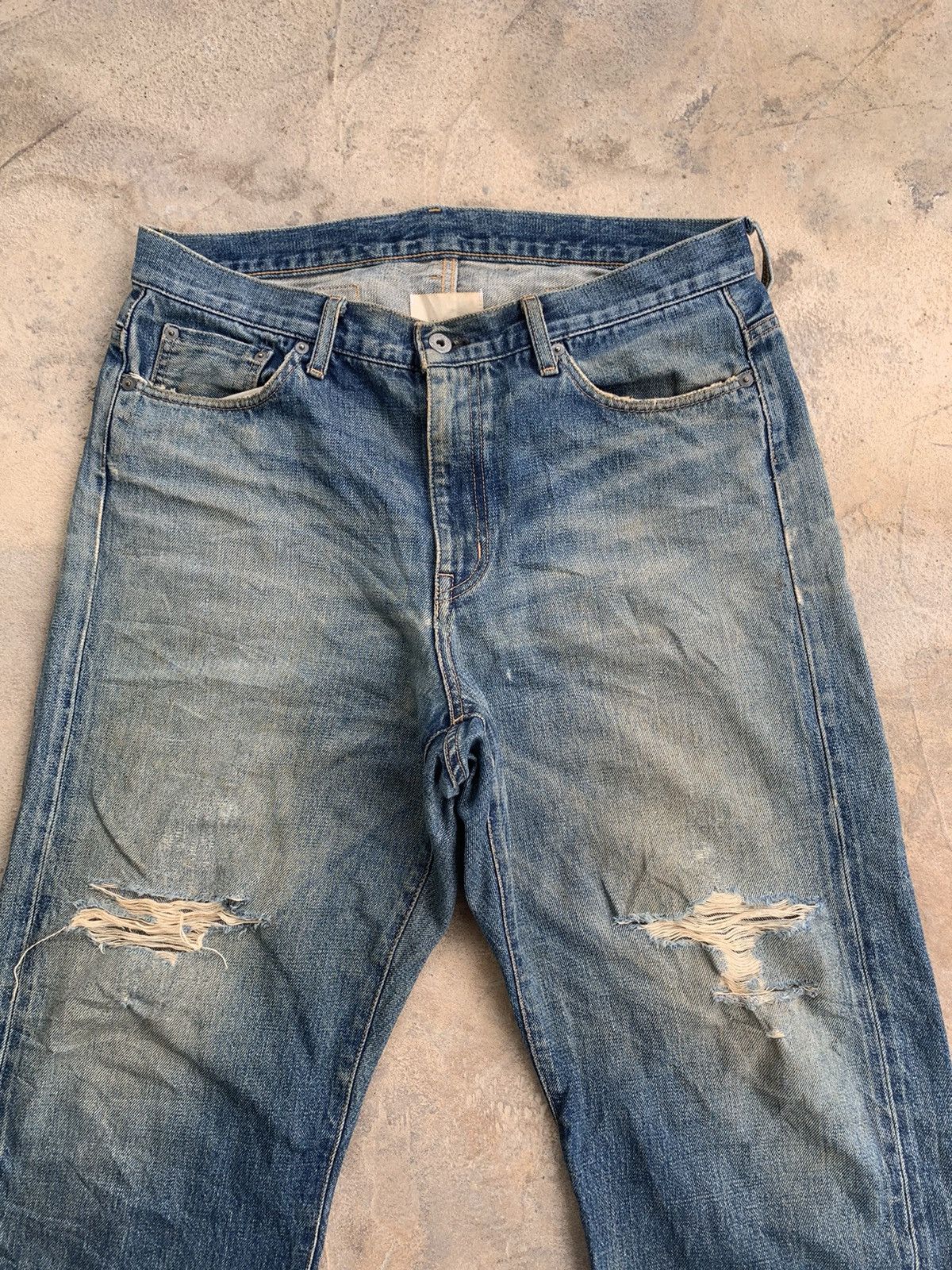 Japanese Brand × WHIZ LIMITED Whiz Limited Buckle Back Selvedge Distressed Denim Size US 36 / EU 52 - 10 Thumbnail
