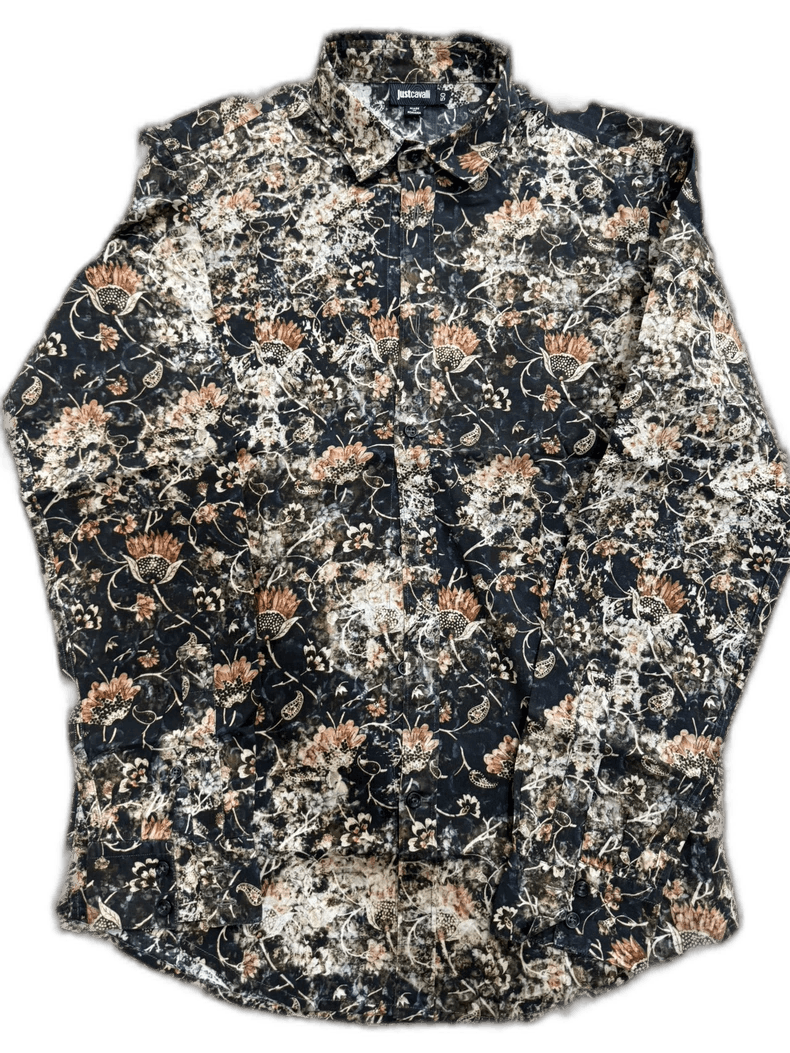 Just Cavalli Just Cavalli Black Floral Shirt Size 50 Size US L / EU 52-54 / 3 - 1 Thumbnail