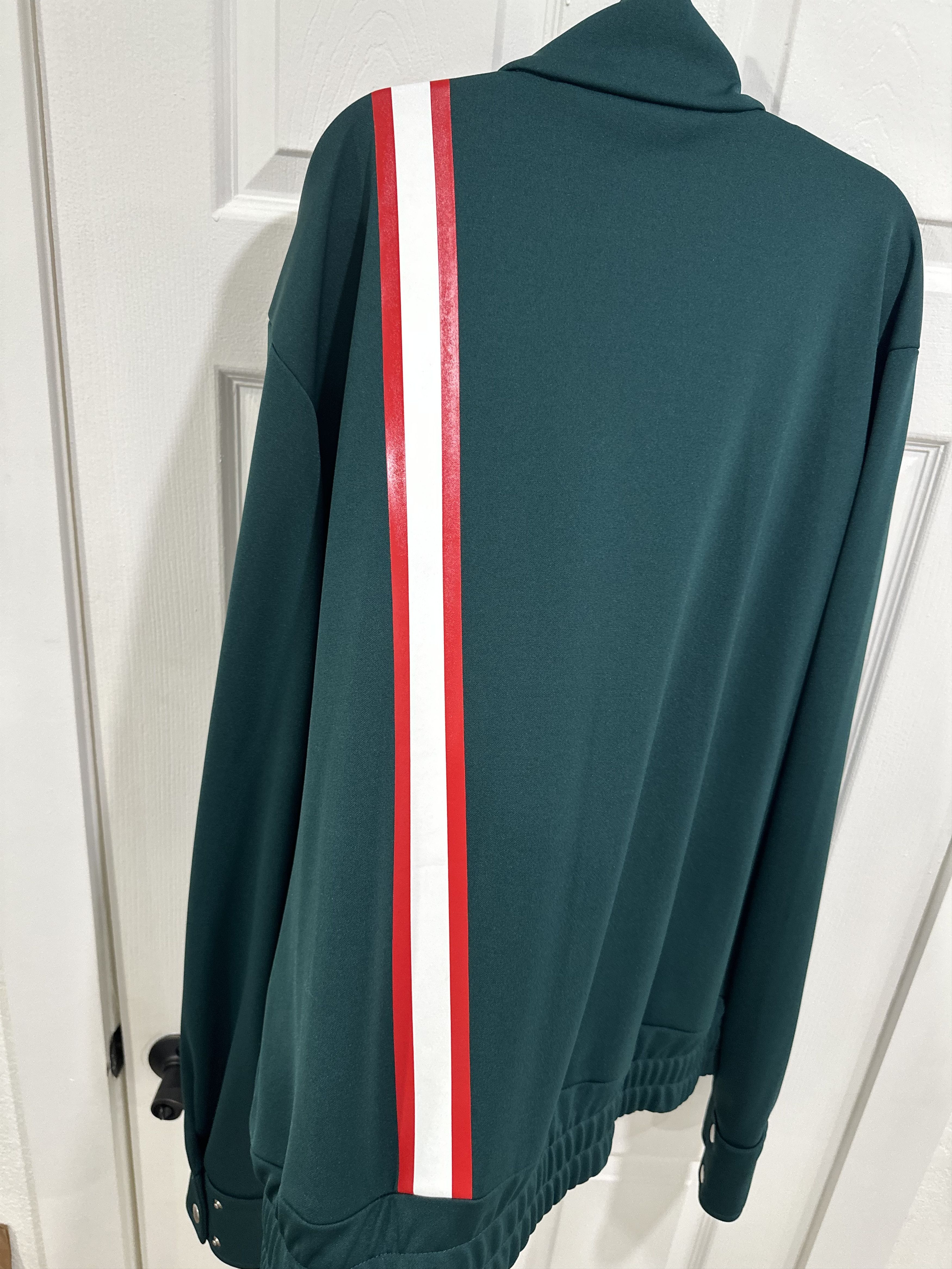 Palm Angels Palm Angels Green Striped Track Jacket Size US XXL / EU 58 / 5 - 4 Thumbnail