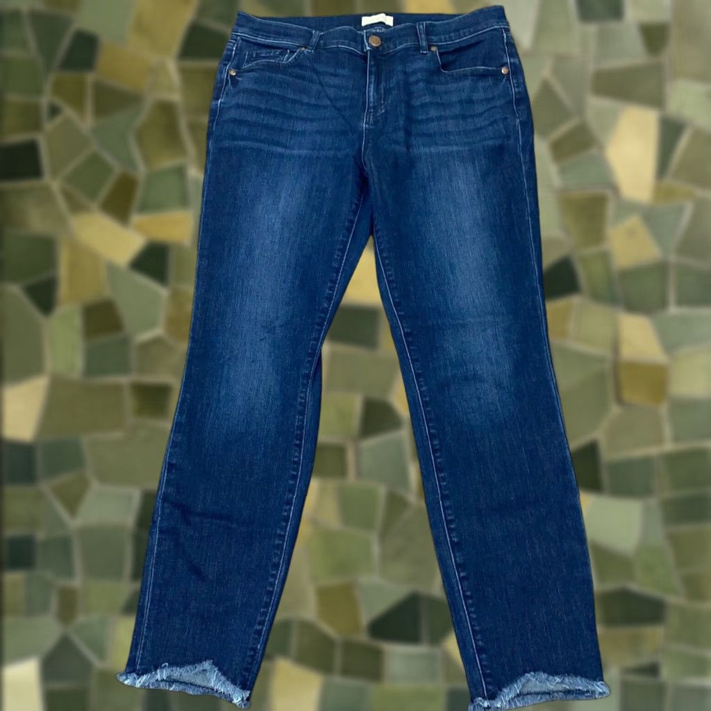 Loft LOFT Jeans Womens Size 10 Blue Mid-Rise Skinny Stretch Denim 5-Pocket Faded Regular Fit Size 32" / US 10 / IT 46 - 1 Thumbnail