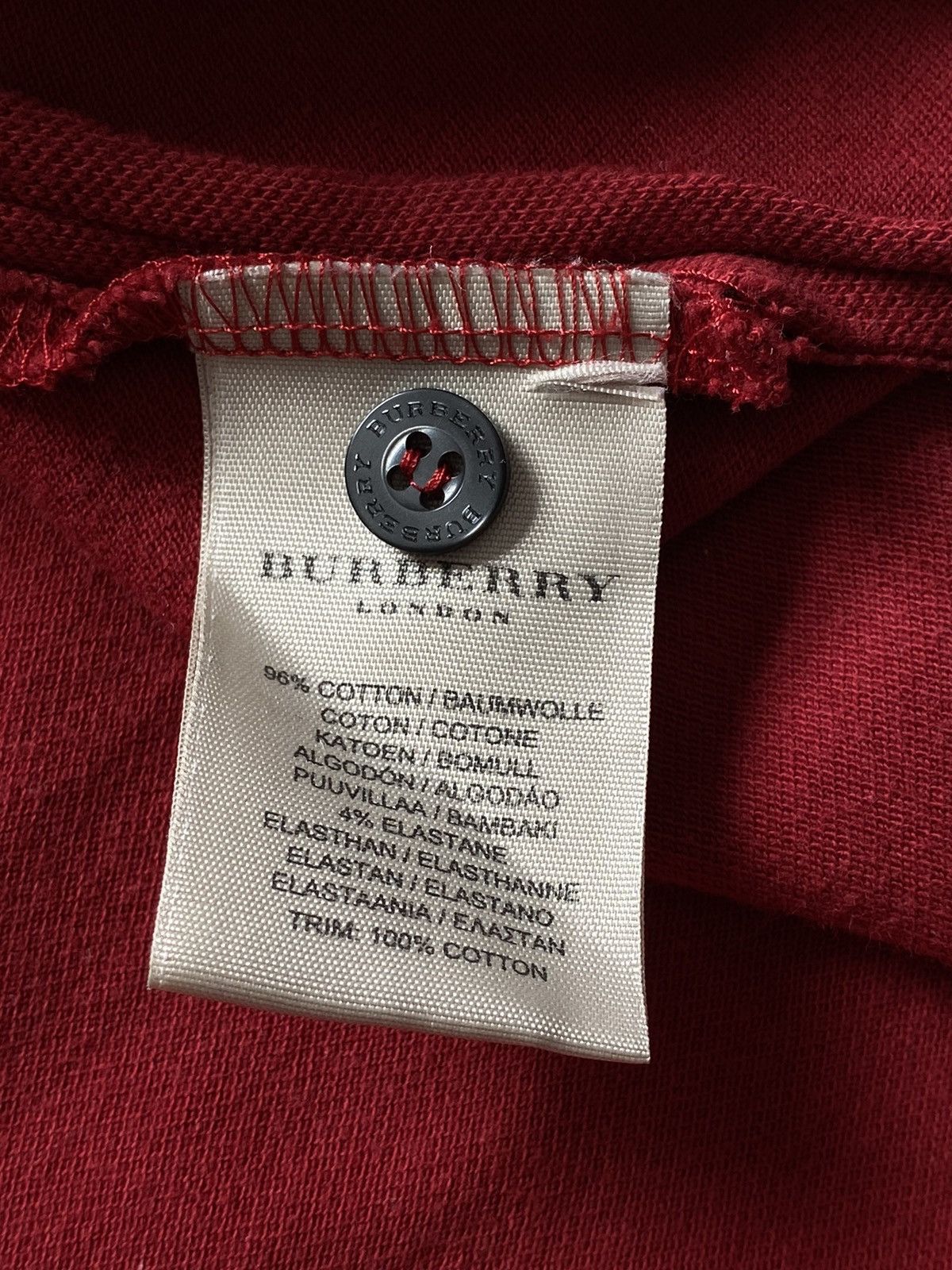 Burberry Burberry Red Polo T-Shirt Size L / US 10 / IT 46 - 6 Thumbnail