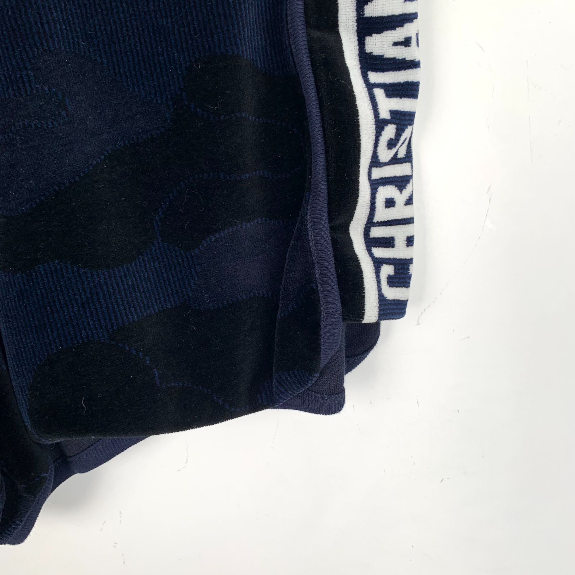 Dior Dior Navy Logo Intarsia Cotton Drawstring Casual Shorts (Siz Size US 31 - 5 Thumbnail