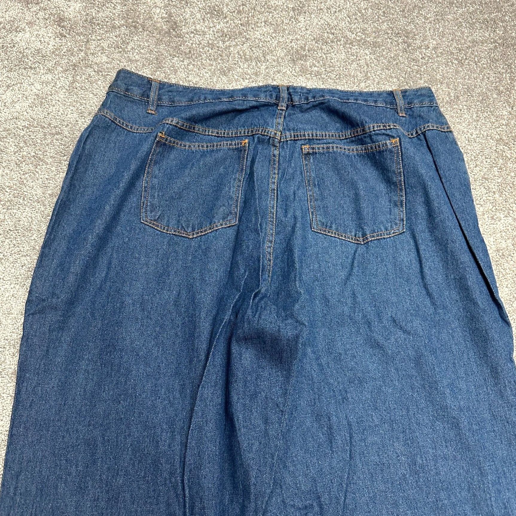 Vintage Woman Within Jeans Women 22 Tall Blue Denim Straight 5-Pocket High Rise Cotton Womens Size 40" / US 18 - 3 Thumbnail