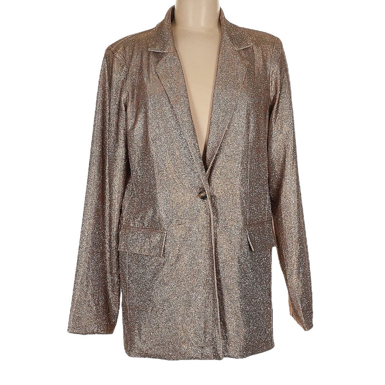 Other Wild Fable Womens XS Copper Gold Oversized Glitter Blazer Size XS / US 0-2 / IT 36-38 - 1 Thumbnail