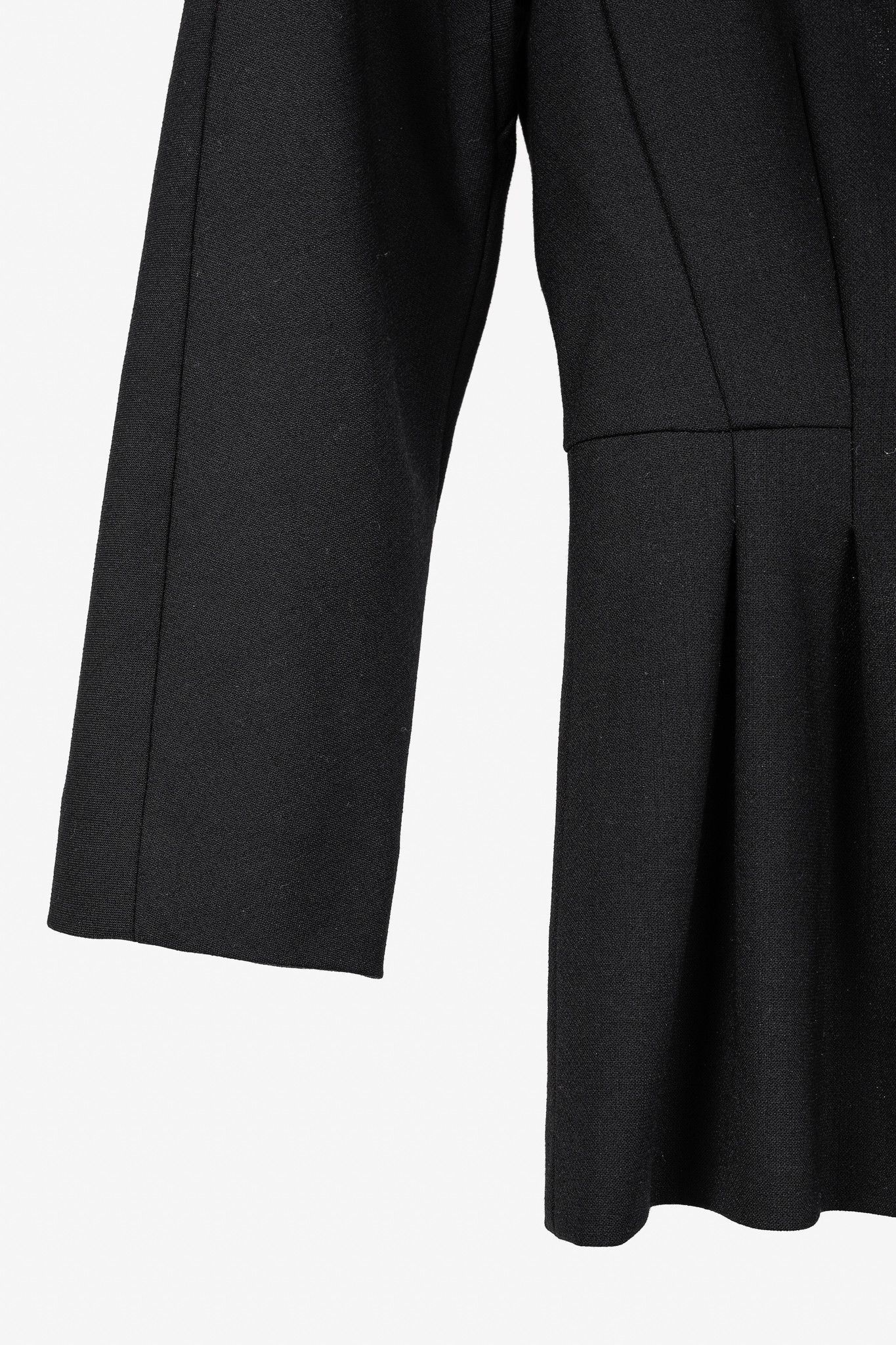 Max Mara Max Mara Elis Black Stretch-Wool 3/4-Sleeve Peplum Top Size S / US 4 / IT 40 - 6 Thumbnail