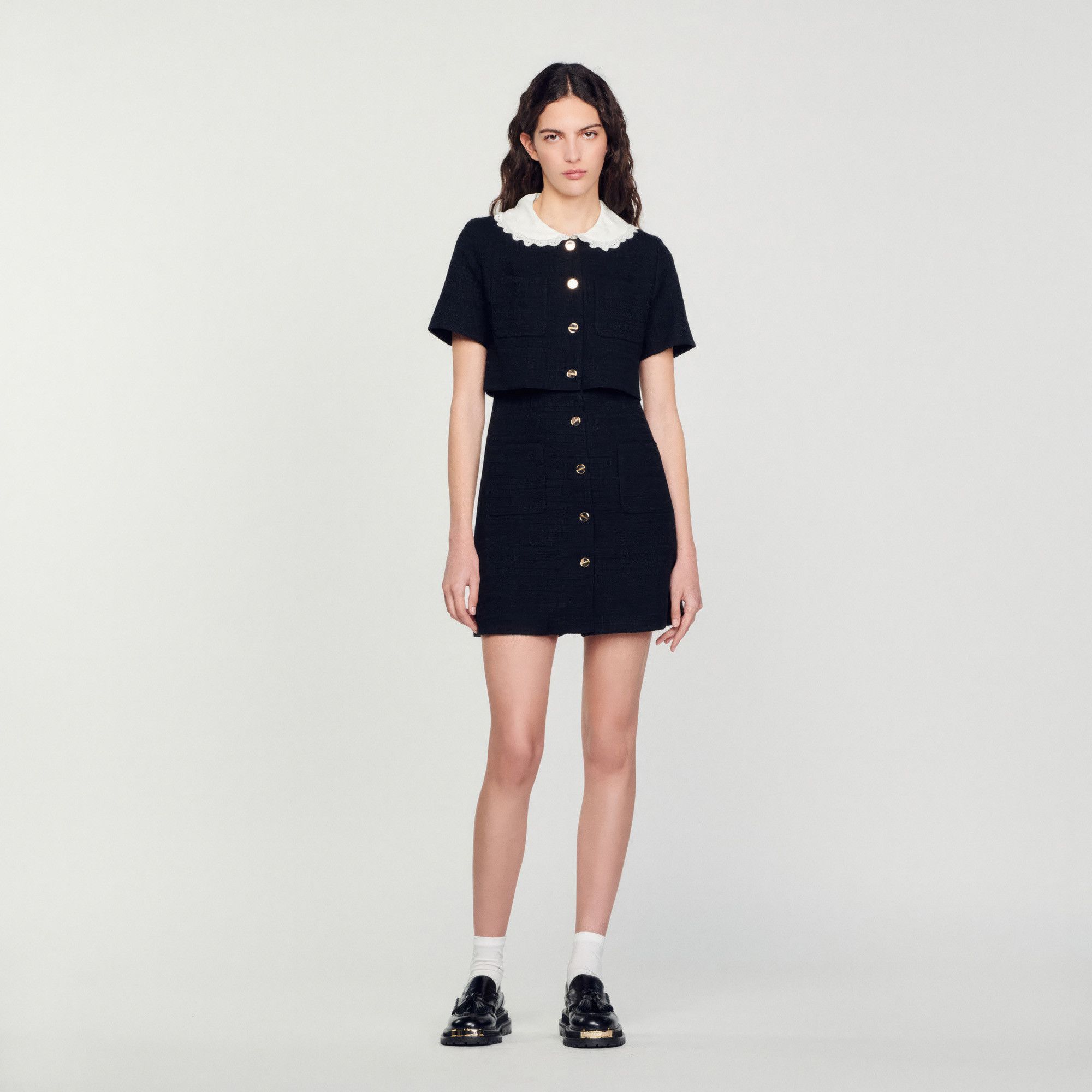 Sandro Short Tweed Dress Size XS / US 0-2 / IT 36-38 - 1 Thumbnail