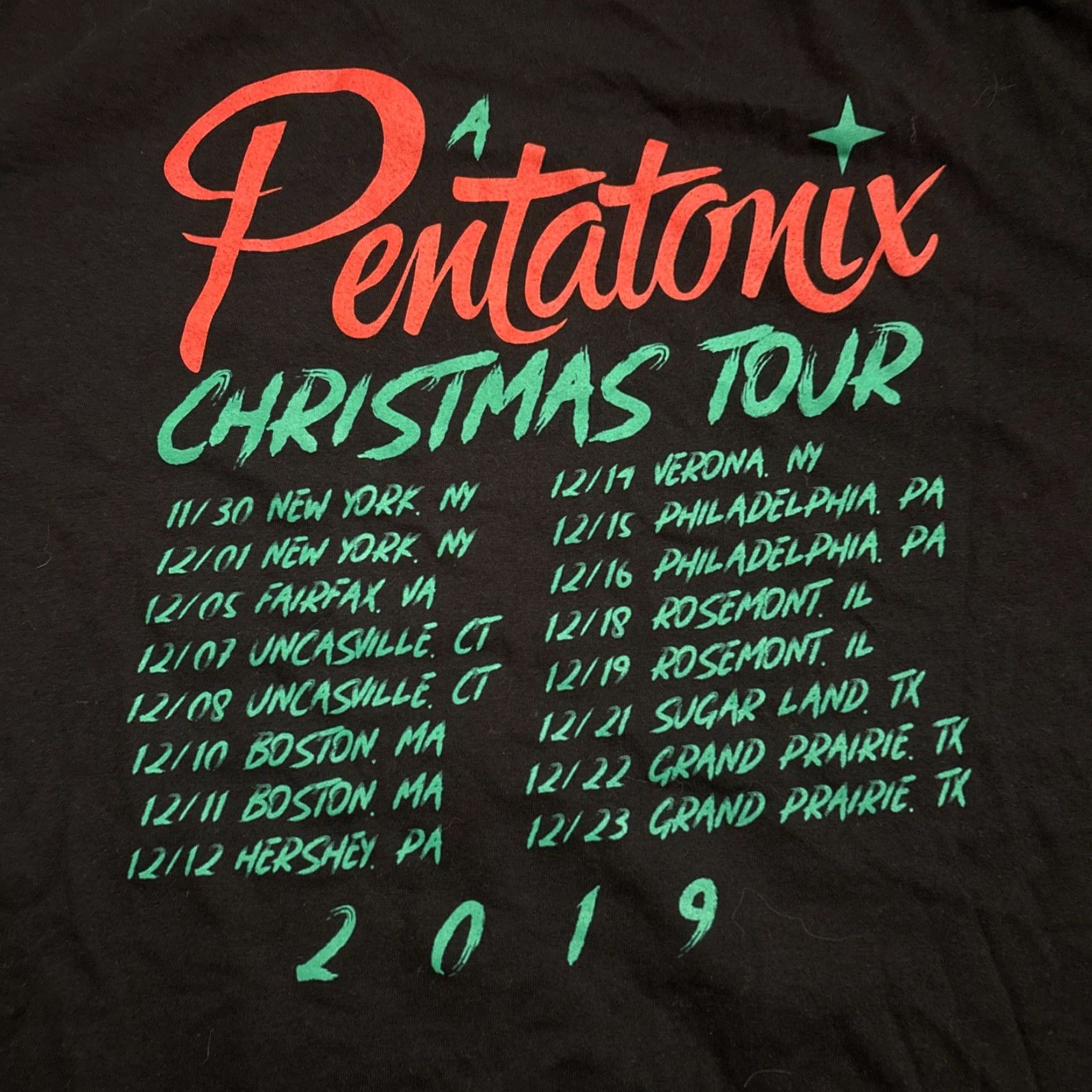 Vintage PENTATONIX 2019 Hallelujah Christmas Tour T-Shirt Mens Large Black Band Concert Tee Size US L / EU 52-54 / 3 - 5 Thumbnail