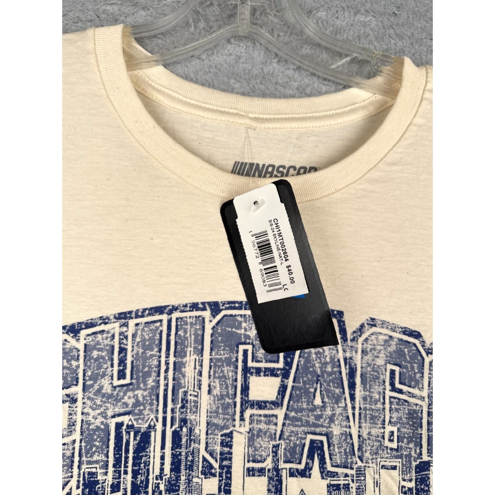 NASCAR Nascar Chicago Street Race Shirt Adult Large Ivory Cotton Short Sleeve NEW Size US L / EU 52-54 / 3 - 7 Thumbnail
