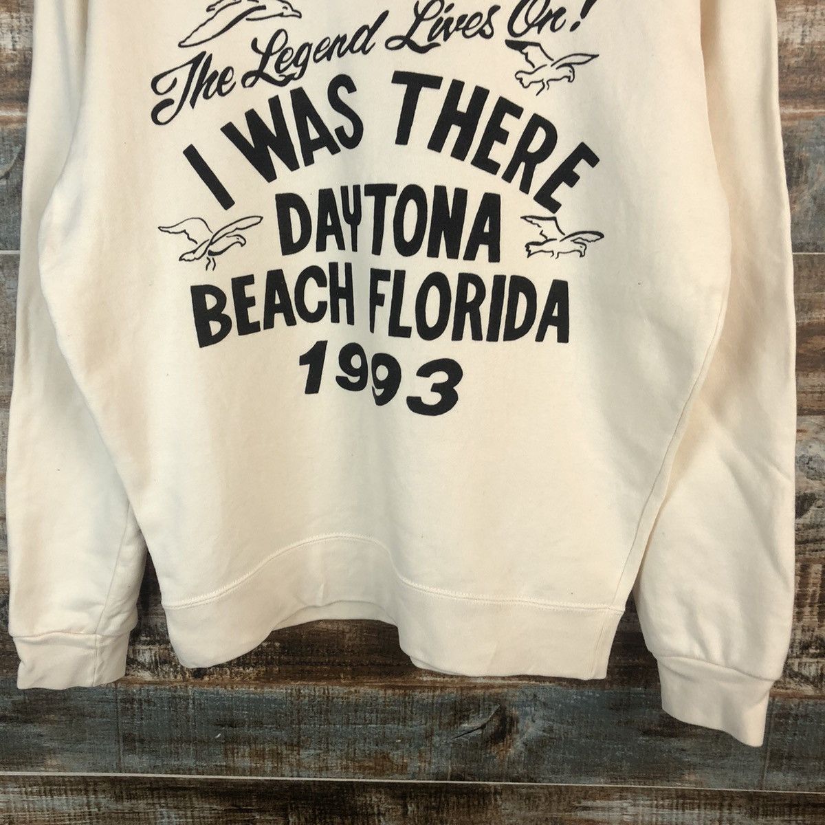 Japanese Brand i was there daytona beach Cream Sweatshirt #A1999 Size US S / EU 44-46 / 1 - 6 Thumbnail