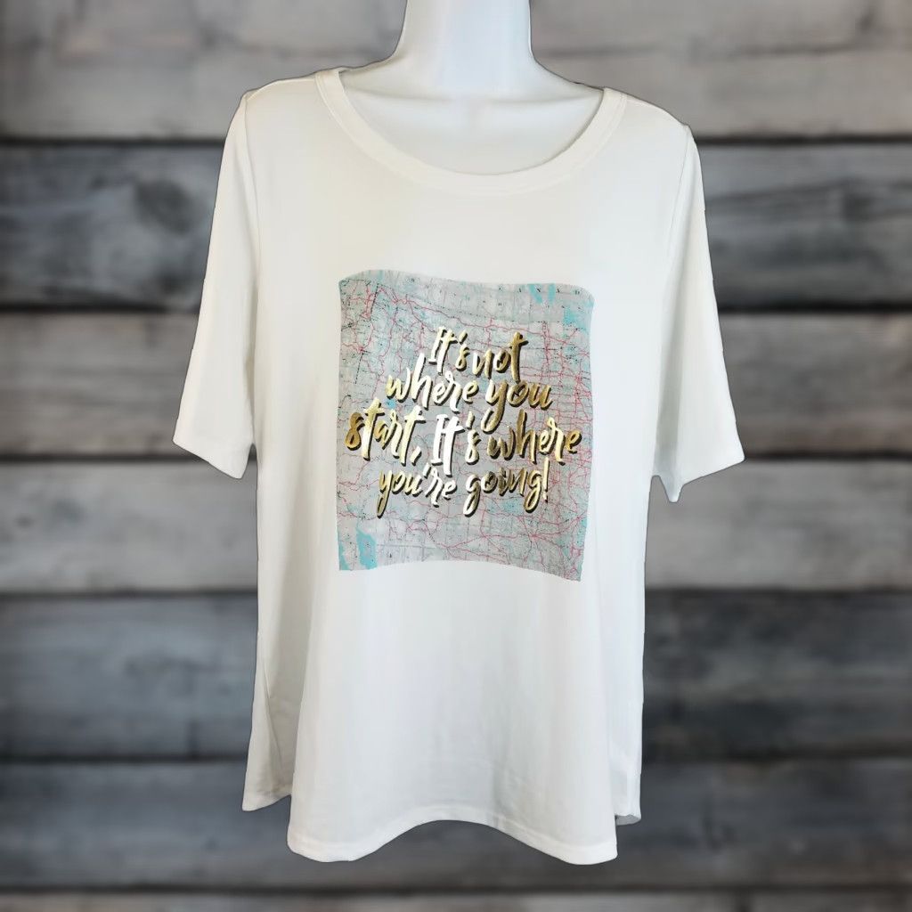 Vintage VINTAGE LuLaRoe Womens Tee Sz Small White Gold Short Sleeve Size 28" / US 6 / IT 42 - 1 Thumbnail