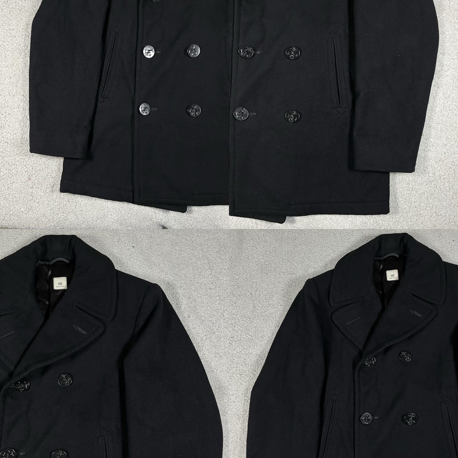 Vintage VINTAGE US Military Wool Pea Coat Mens 38R Sterlingwear Boston Navy Coat Cold Weather 80s 90s USA Mens Size US XXS / EU 40 - 8 Thumbnail