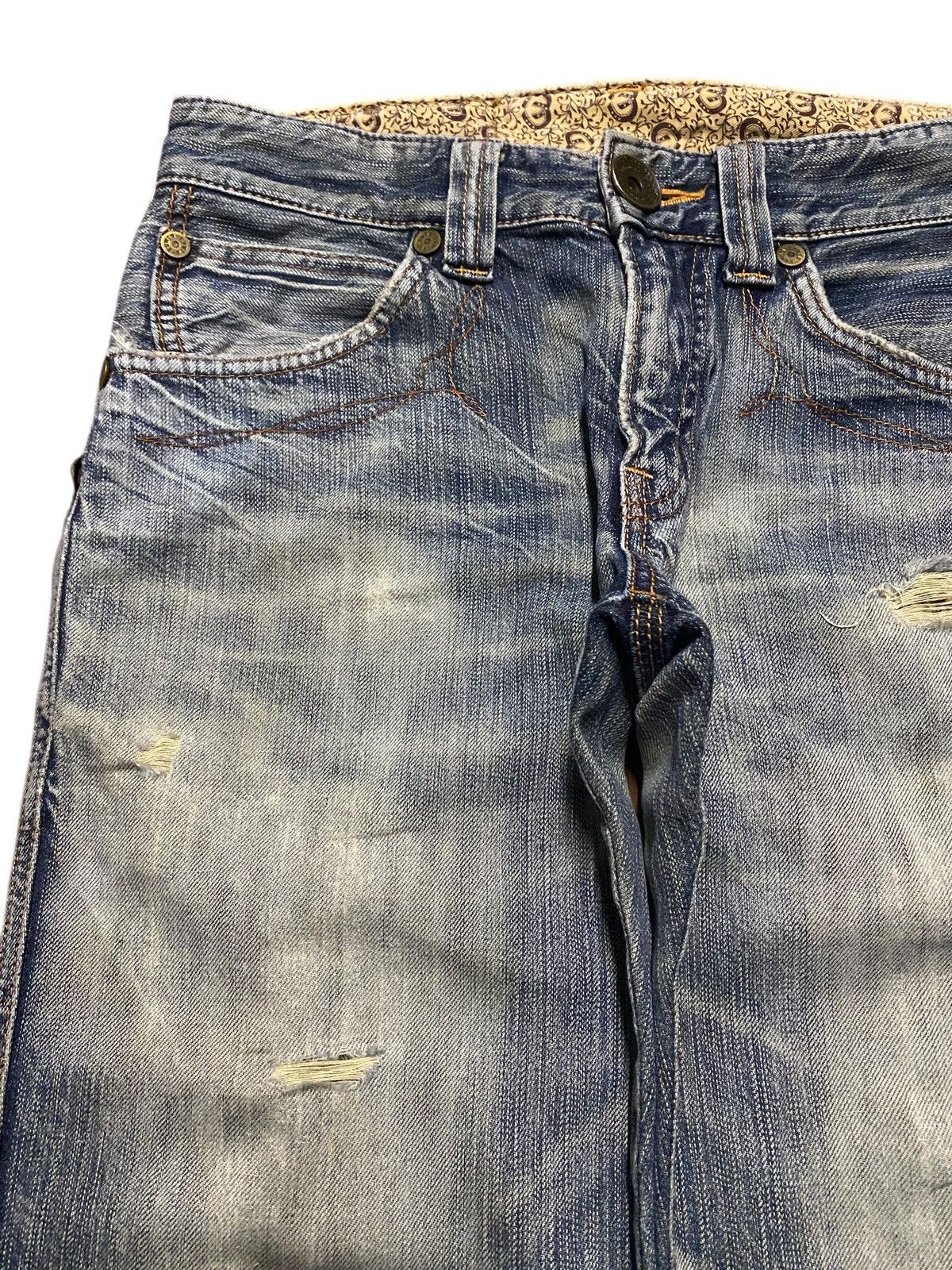 Edwin Vintage Japanese Brand Edwin Bluetrip Distressed Loose Jeans Size US 29 - 9 Thumbnail