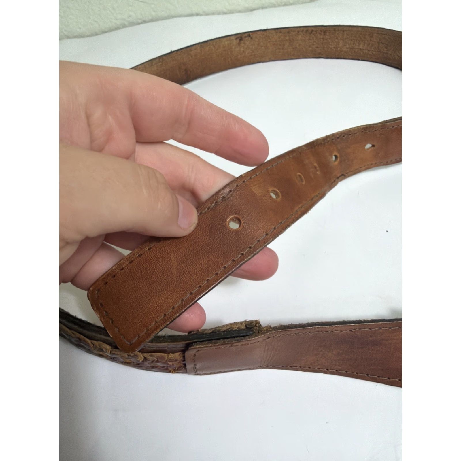 Vintage VINTAGE Lejon Leather Belt Western Size 36 Brown Mens Womens Size ONE SIZE - 6 Thumbnail
