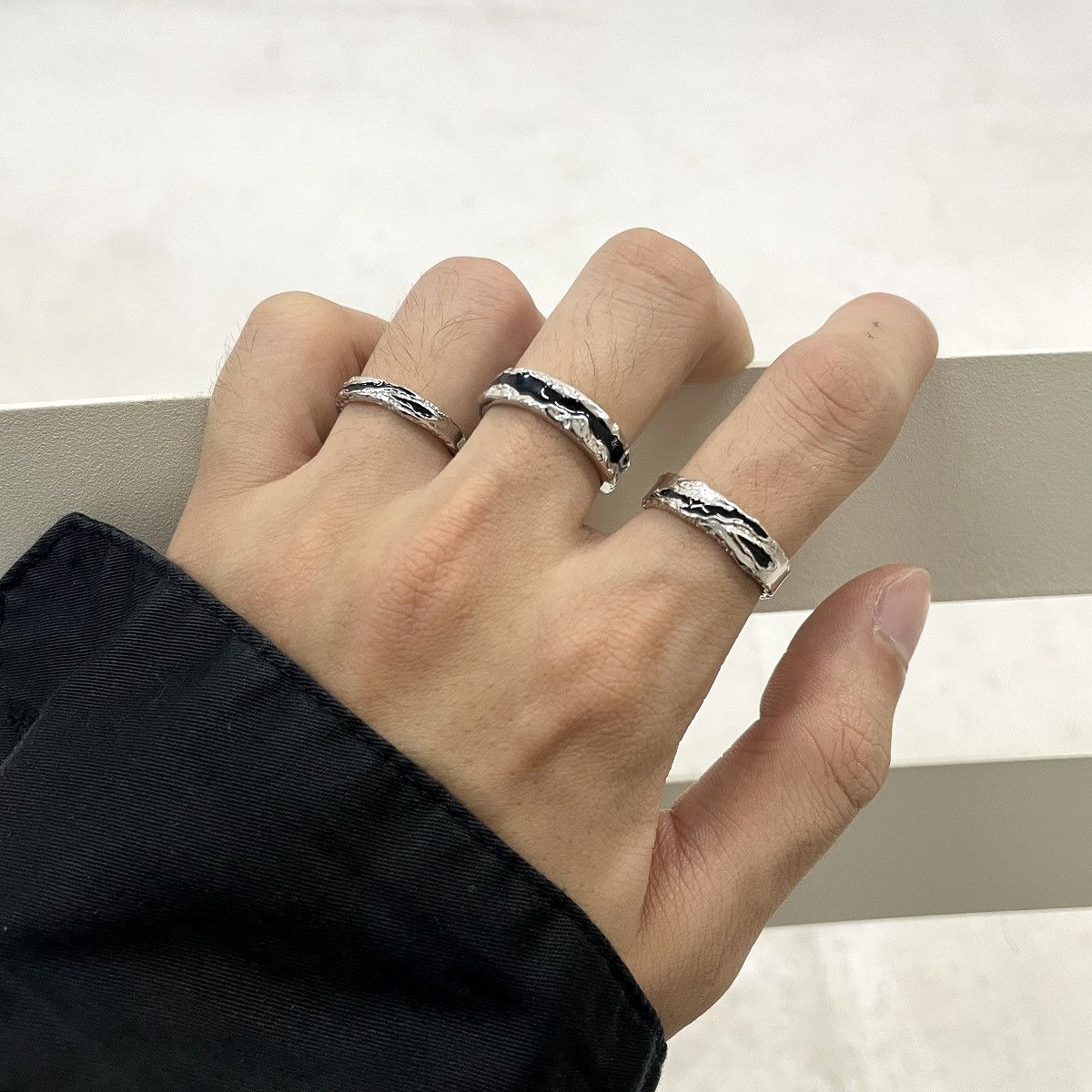 Jewelry New Trend Jewelry Rings Open Size Chrome Ring (Size 7-13) Size ONE SIZE - 3 Thumbnail