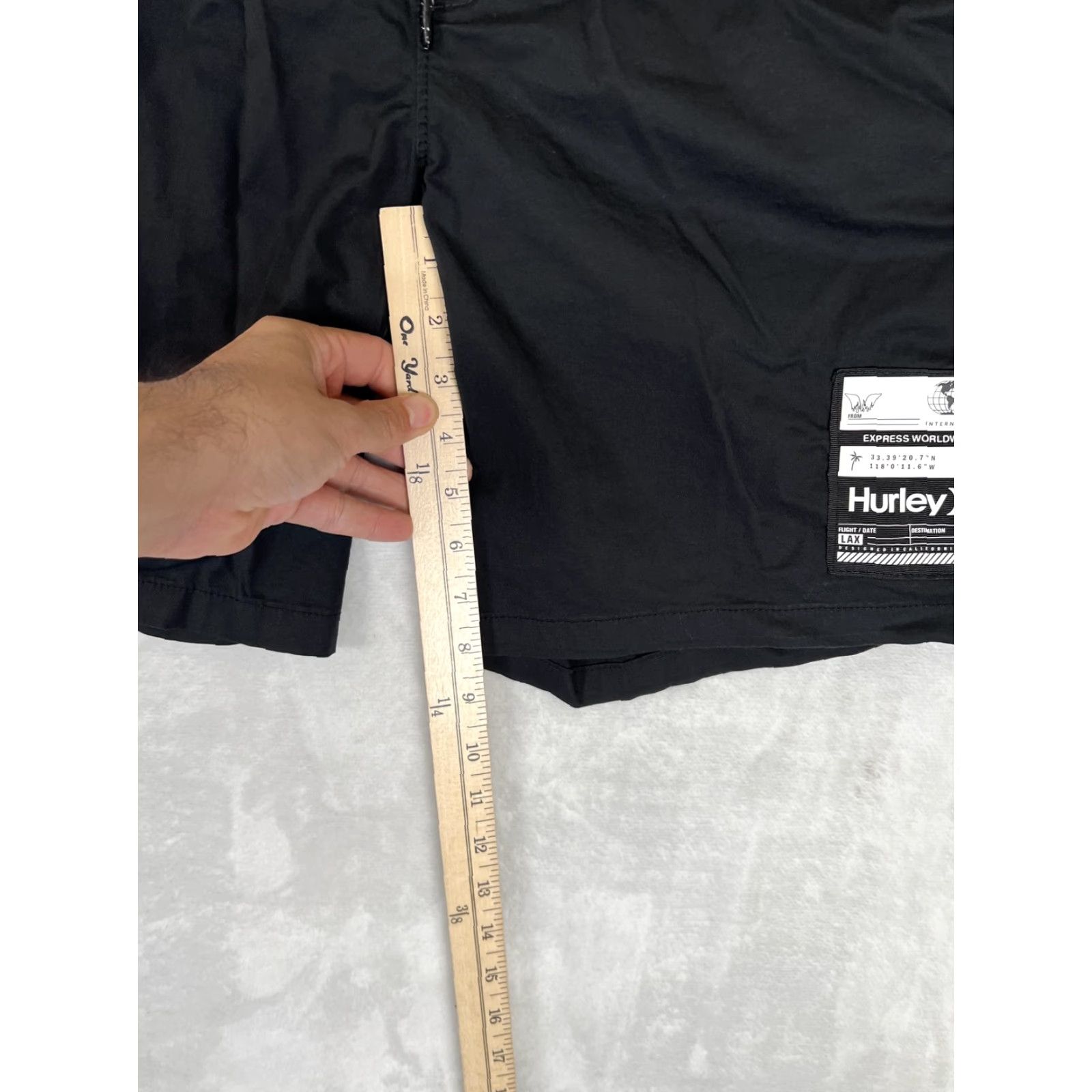 Hurley VINTAGE Hurley Chino Shorts Mens L Black Elastic Waist Drawstring Beach Y2K Size US 33 - 4 Thumbnail