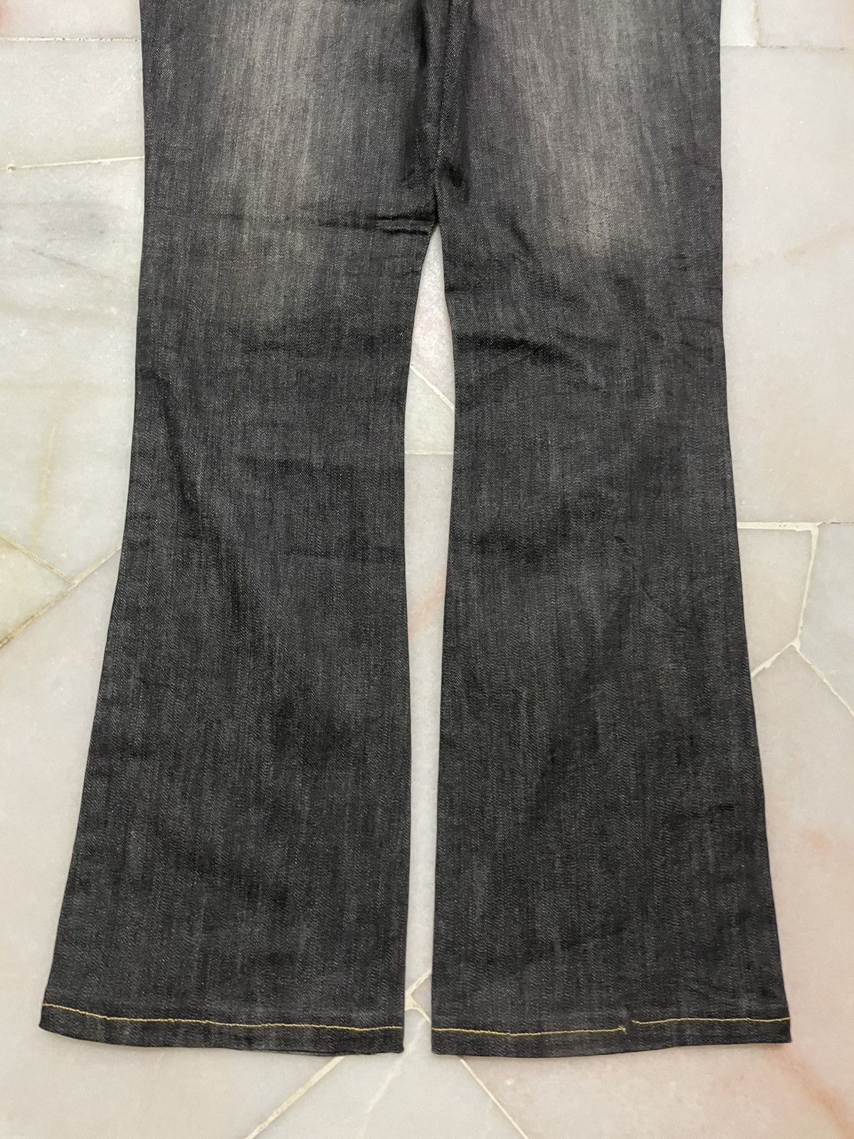 Vintage 💥Flared💥Japanese Sand Washed Bootcut Jeans Streetwear Style Size 28" / US 6 / IT 42 - 10 Thumbnail