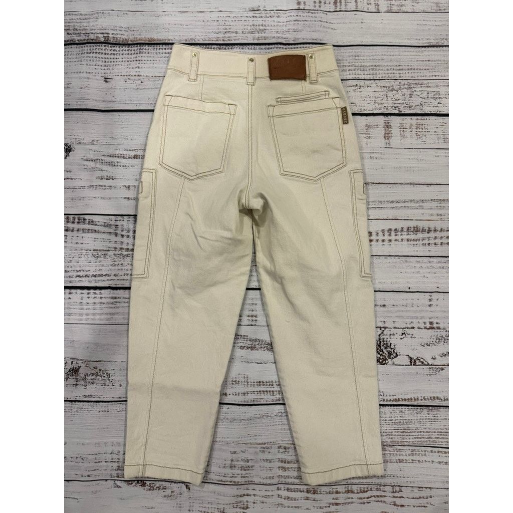 Carven CARVEN Women's Beige Cargo Ankle Denim Jeans Size 2 Size 26" / US 2 / IT 38 - 5 Thumbnail