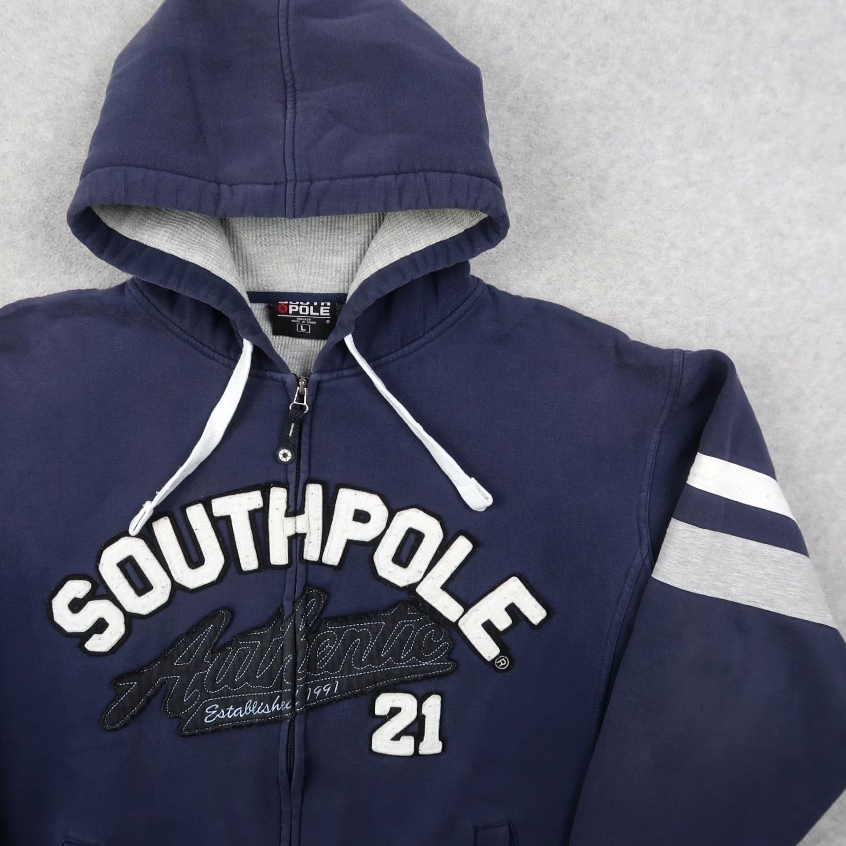 Southpole VINTAGE South Pole Hoodie Sweatshirt Full Zip Up Blue Size L Large Mens Y2K Size US L / EU 52-54 / 3 - 4 Thumbnail
