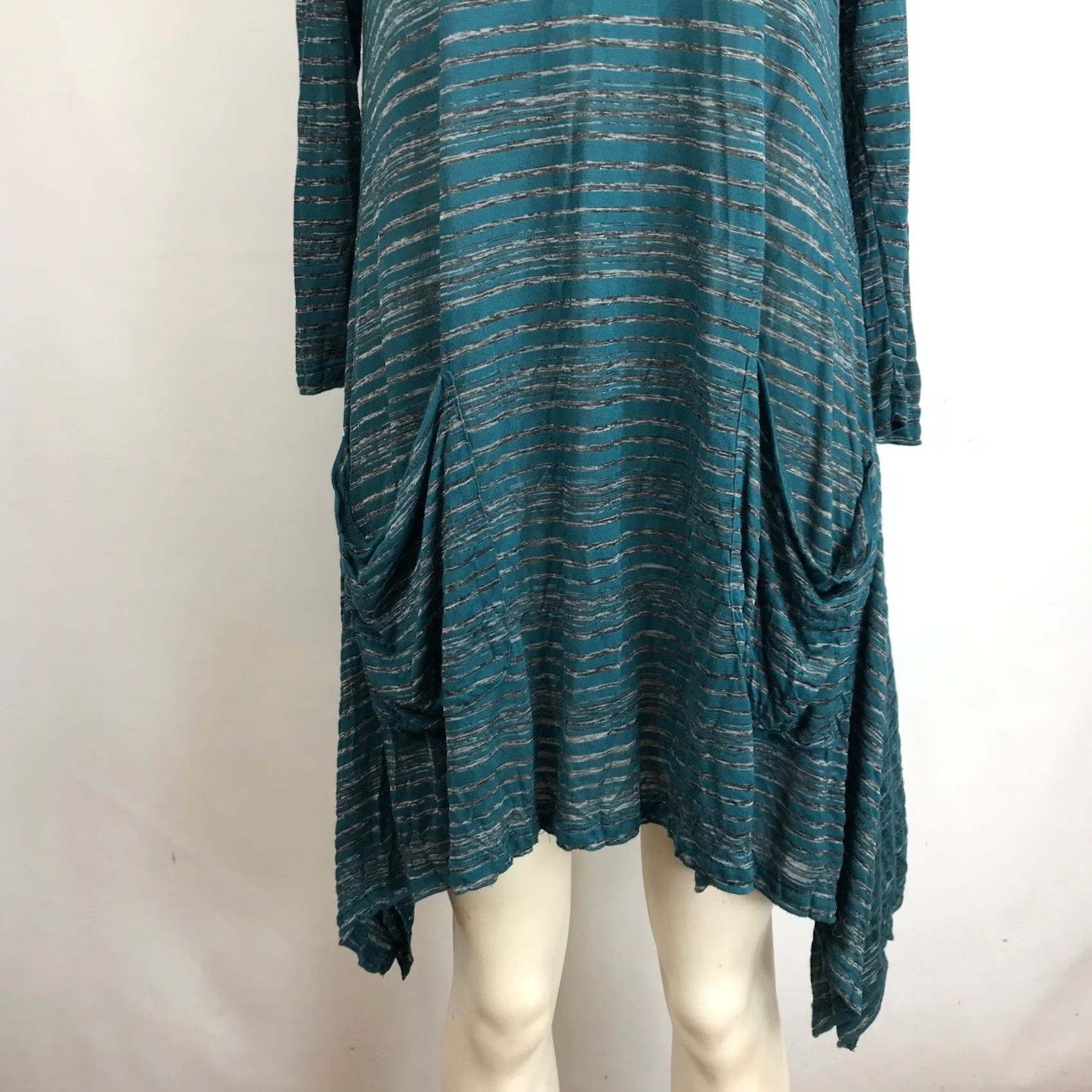 Altea VINTAGE? Comfy USA Teal Stripe Pocket Tunic Dress XS Size XS / US 0-2 / IT 36-38 - 3 Thumbnail