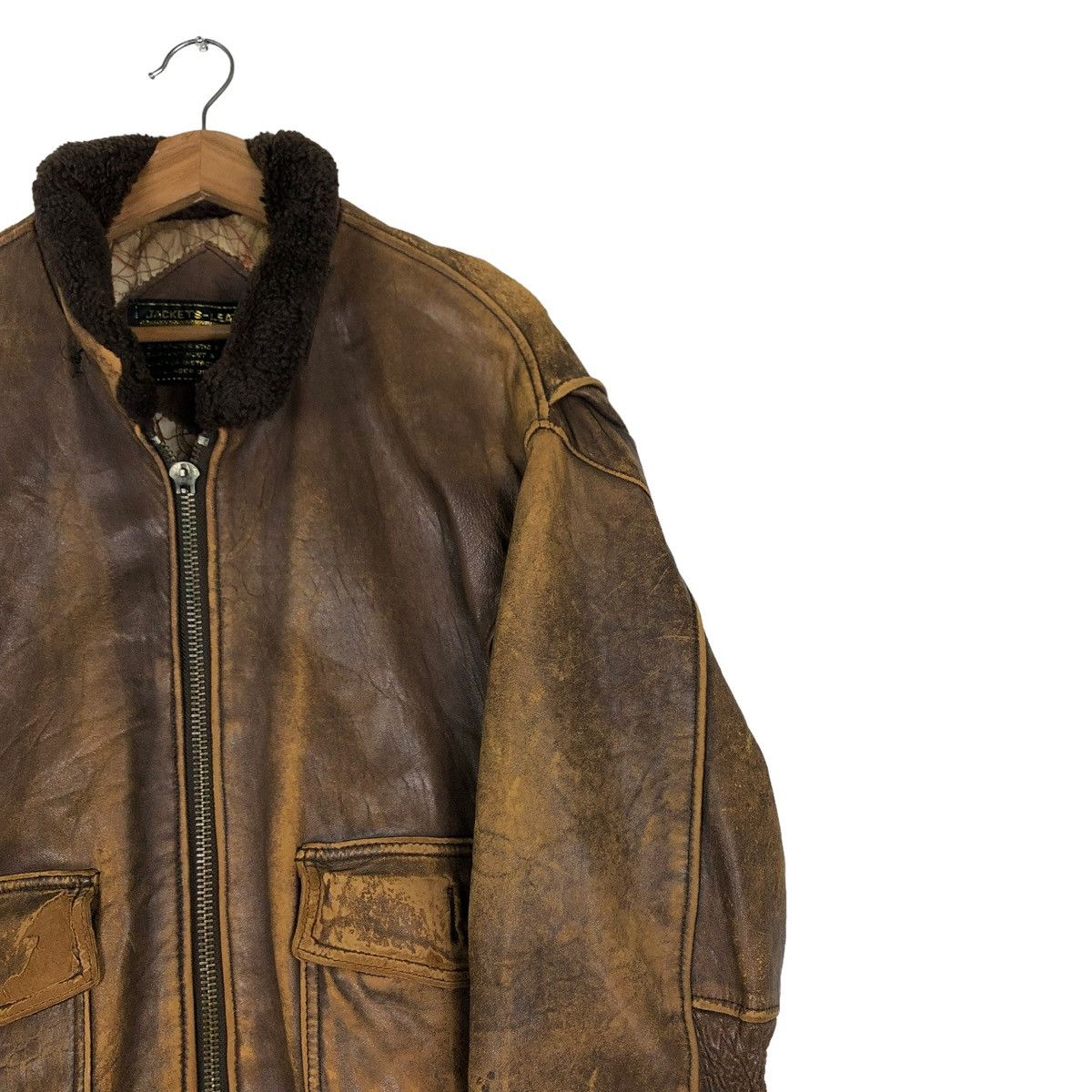 Toyo Enterprises 🔥VINTAGE FLY BOMBER LEATHER JACKET MILITARY BUZZ RICKSONS Size US L / EU 52-54 / 3 - 4 Thumbnail