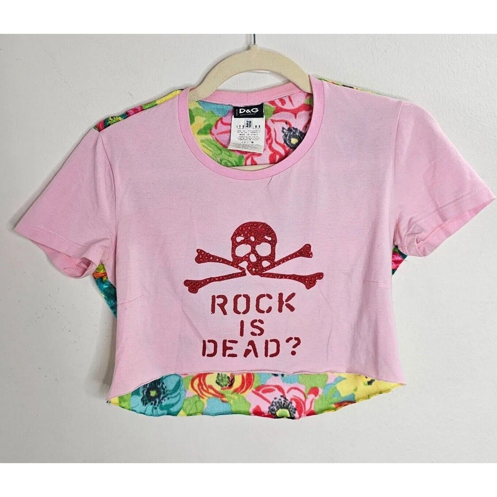 Dolce & Gabbana Rhinestone Skull Rock Is Dead Crop 28 / 42