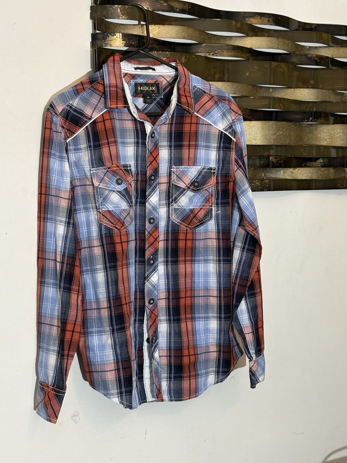 Helix Helix Authentic Fit Medium Red Plaid Button Up Size US M / EU 48-50 / 2 - 2 Thumbnail