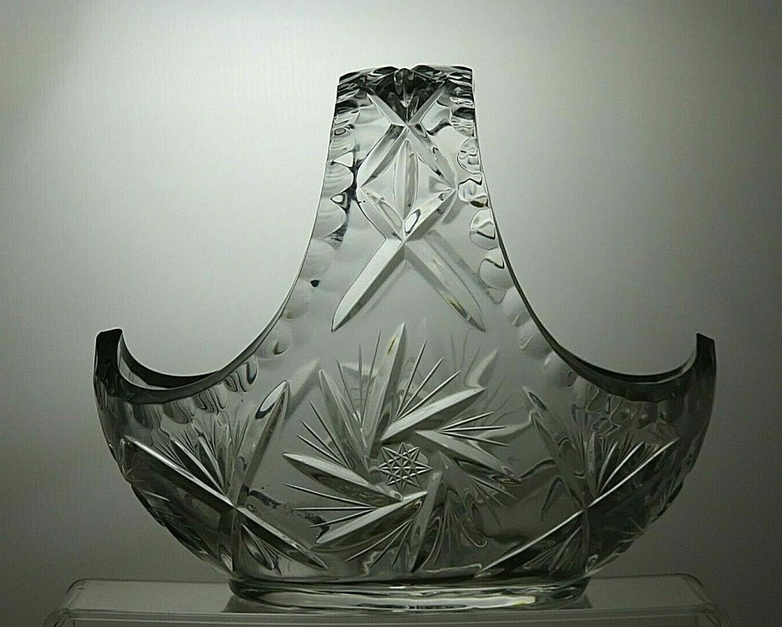 Poeme Bohemien Bohemia Crystal Pinwheel Cut Glass Handed Fruit Basket Size ONE SIZE - 3 Thumbnail