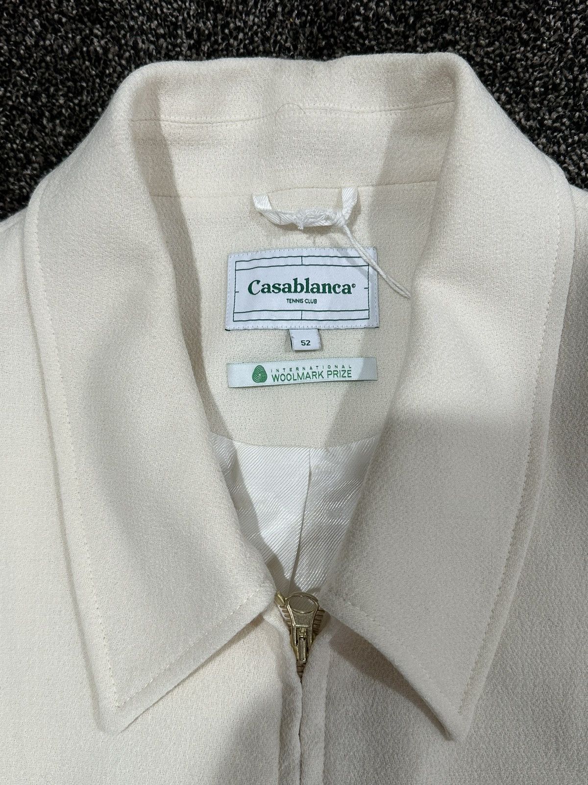Casablanca Casablanca Diamond-Applique Off White Zip-Up Jacket Size US L / EU 52-54 / 3 - 9 Thumbnail